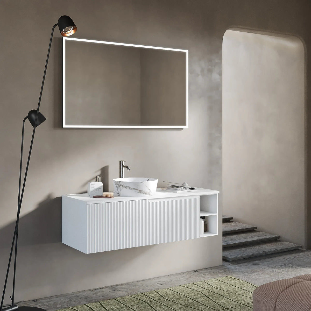 DUBLINO 2 weißes Aufsatzwaschbecken