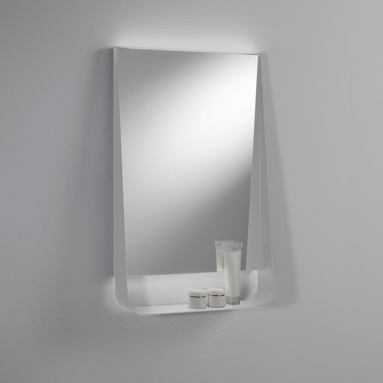 Specchio con mensola e led WING50 bianco