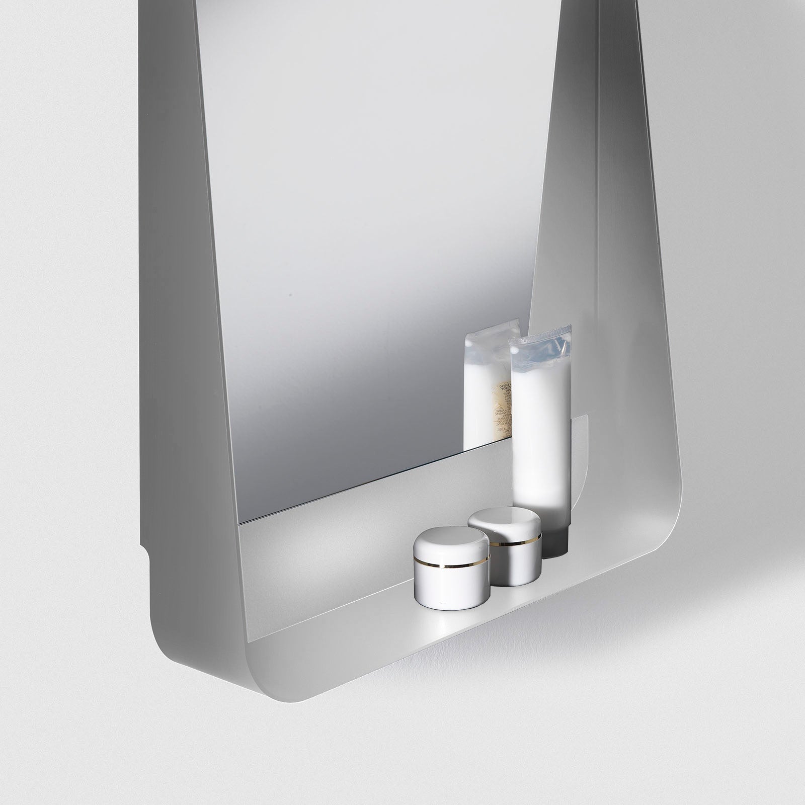 Specchio con mensola e led WING50 bianco