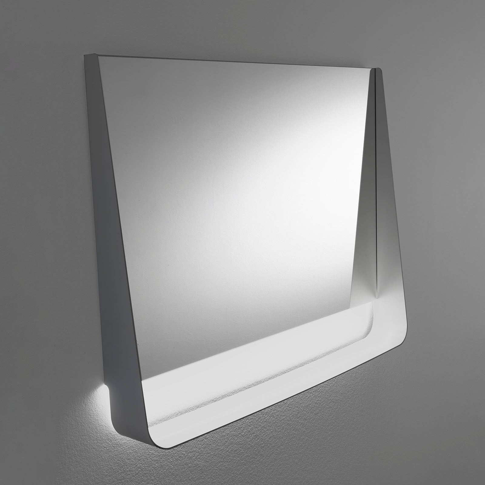 Specchio con mensola e led WING90 bianco