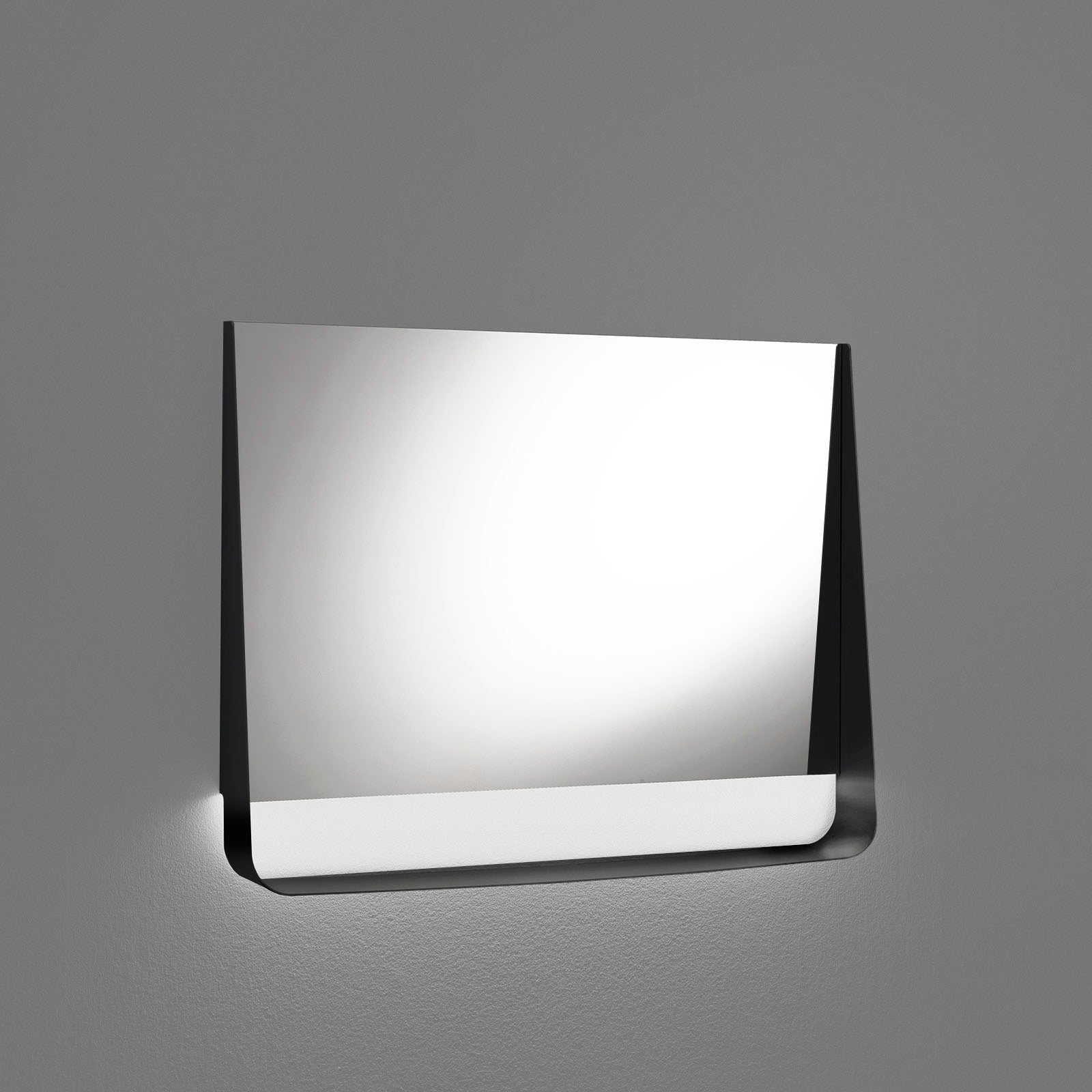 Specchio con mensola e led WING120 nero