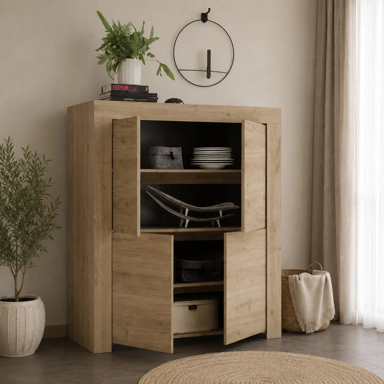 PANAMA-Sideboard in dunkler Eiche