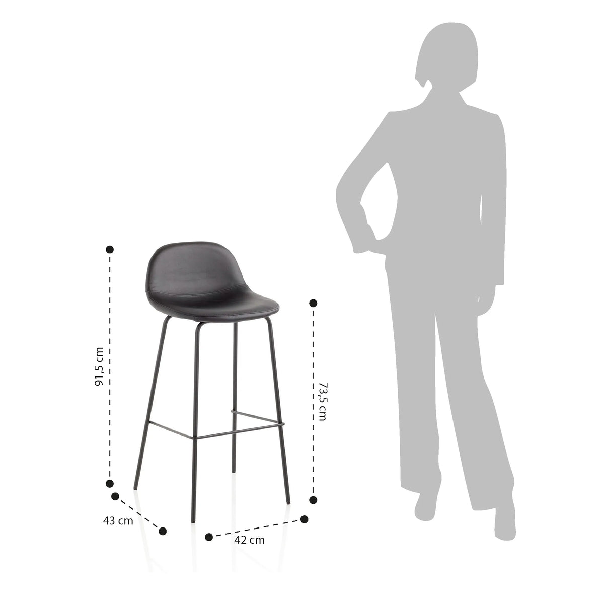 Set of 2 EVRY black 2 stools