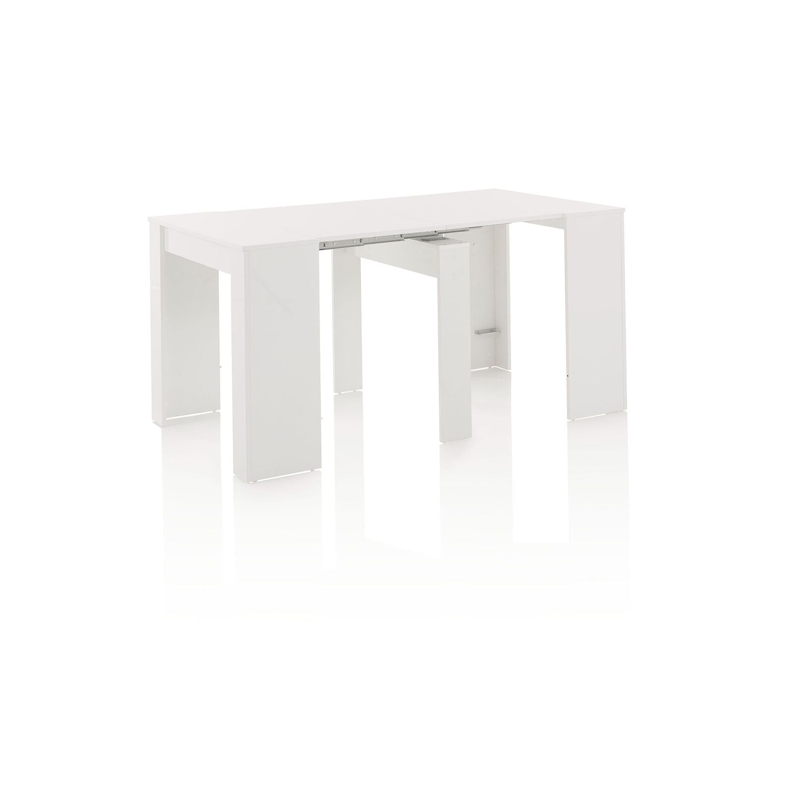 Glossy white STRETCH extendable console