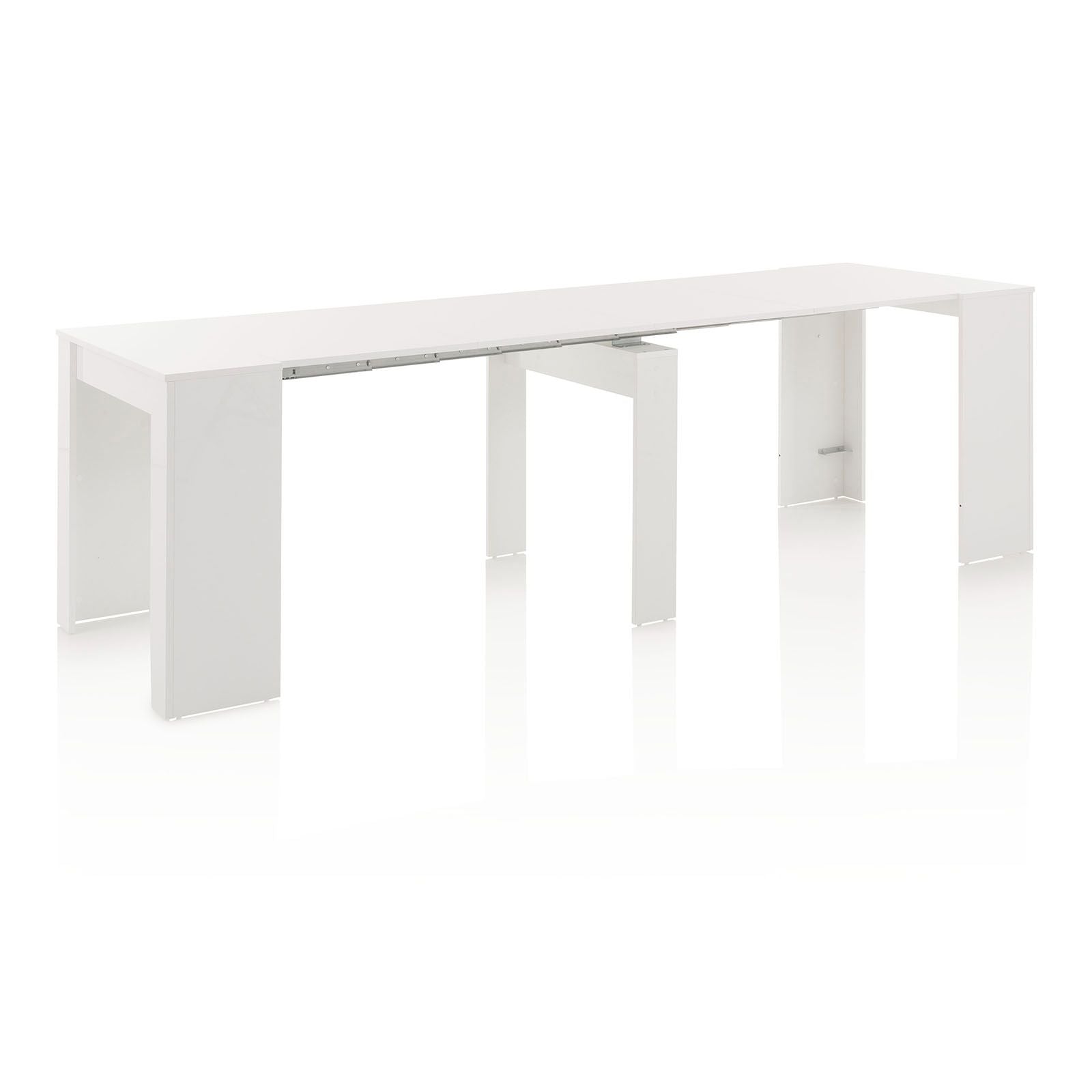 Glossy white STRETCH extendable console