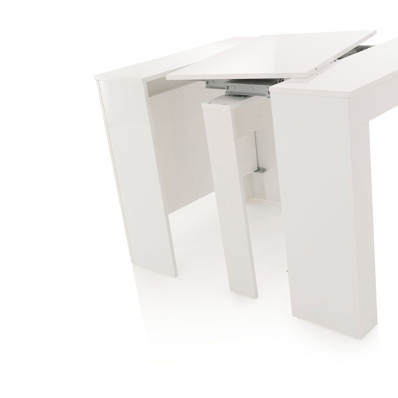 Glossy white STRETCH extendable console