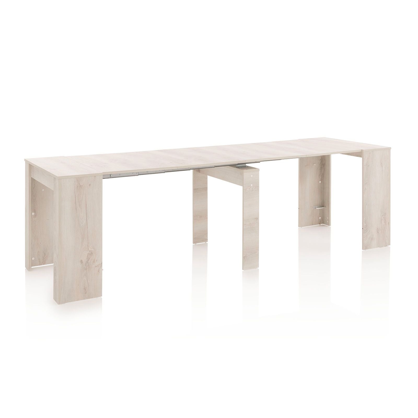 STRETCH extendable console in white pine