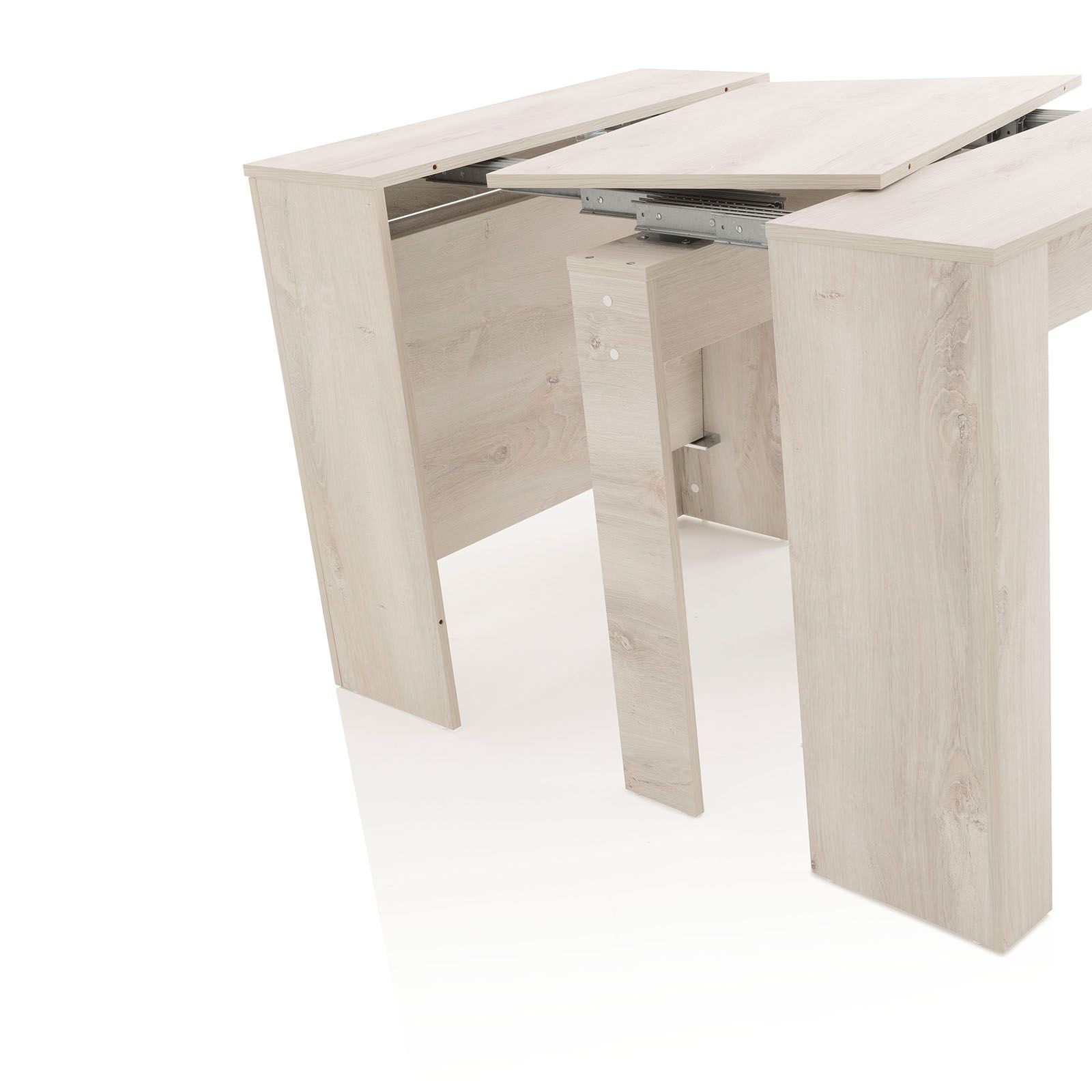 STRETCH extendable console in white pine