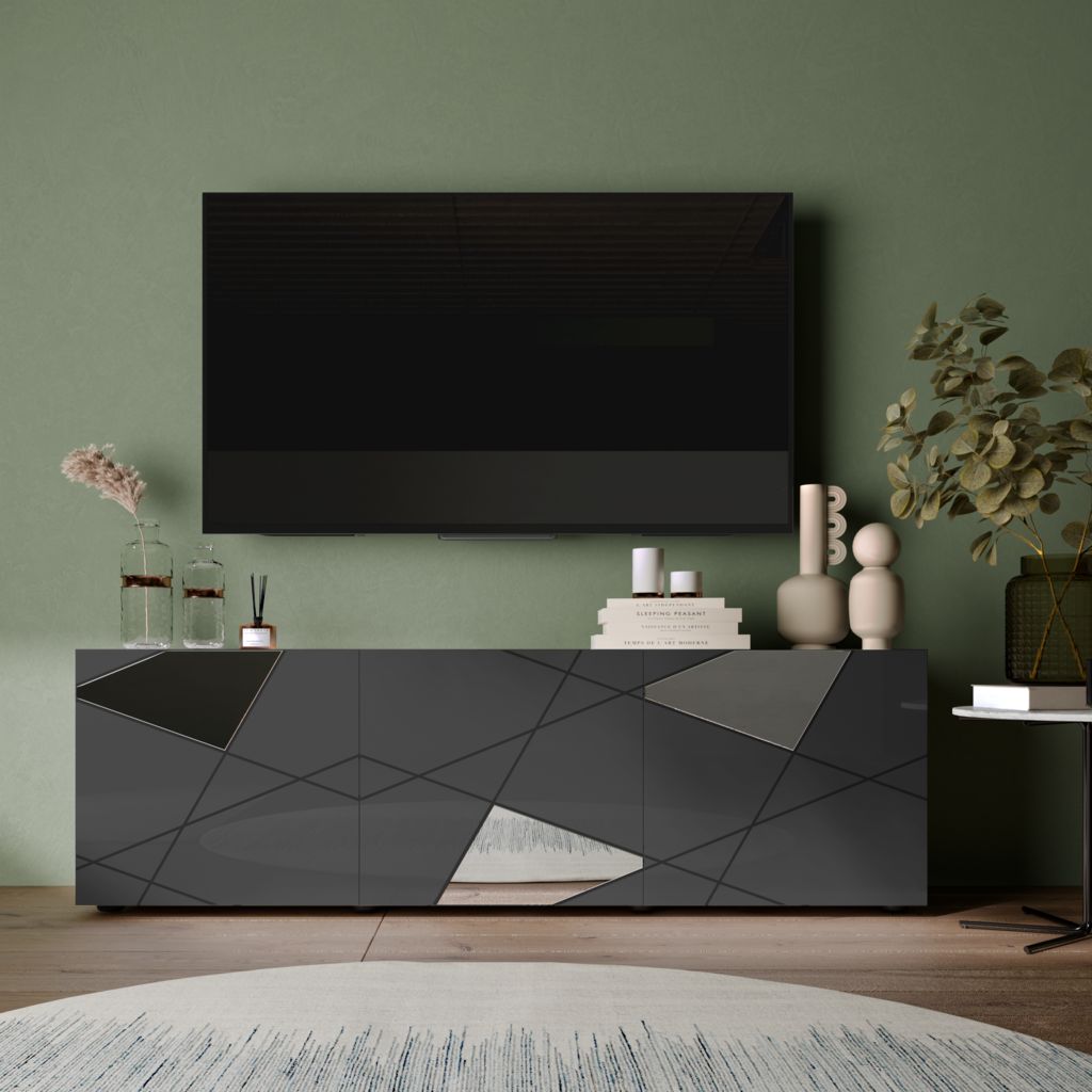 GRIMILDE gray TV stand