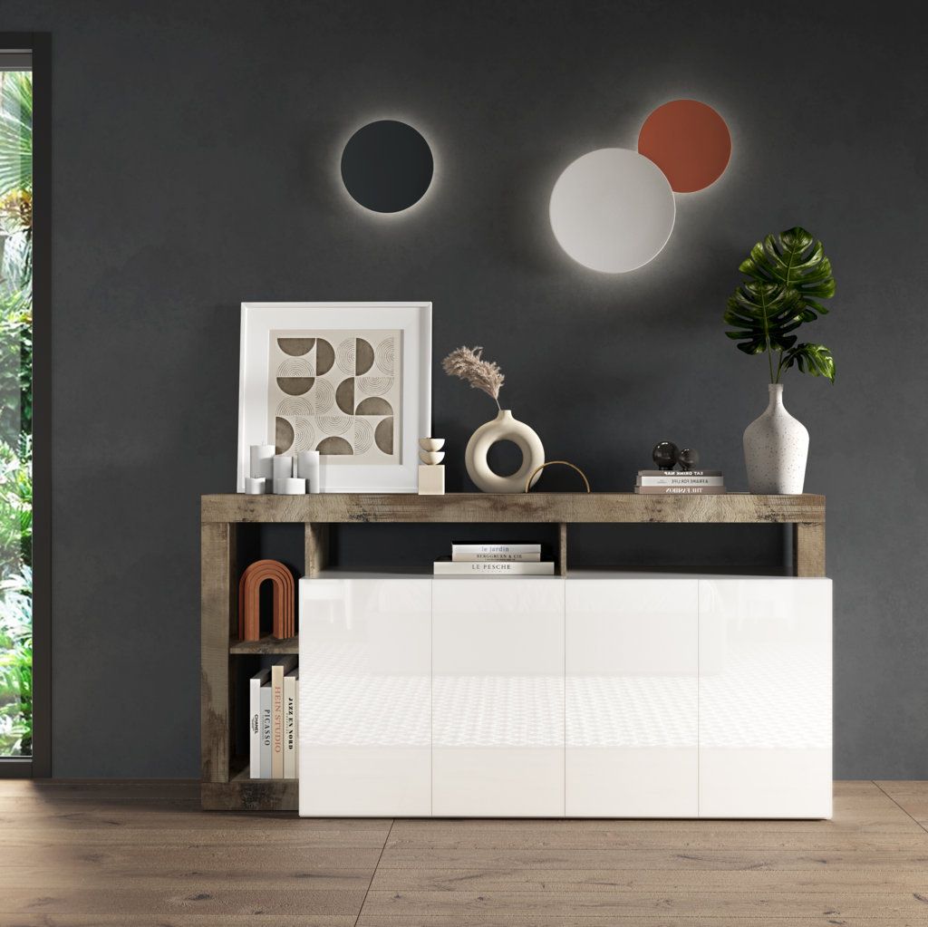 NETTUNO Weiß/Birne Buffet 184cm
