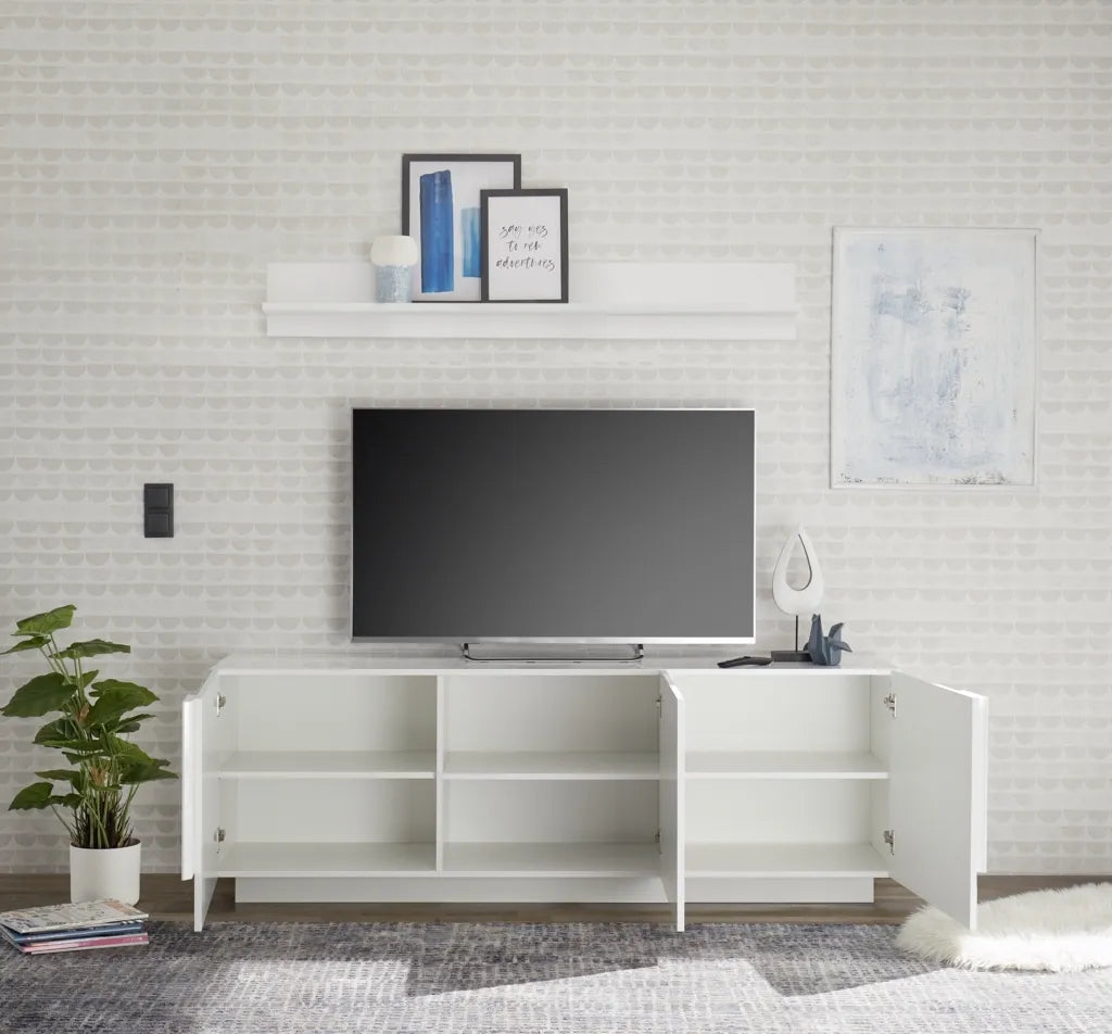 LOMPAT TV stand white 180cm 3 doors