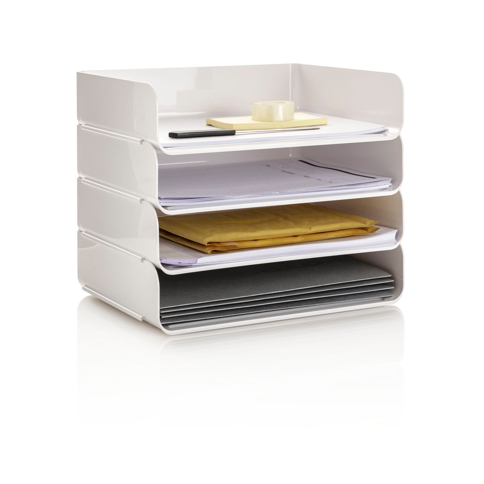 Set 4 moduli porta documenti LEK bianco - 2