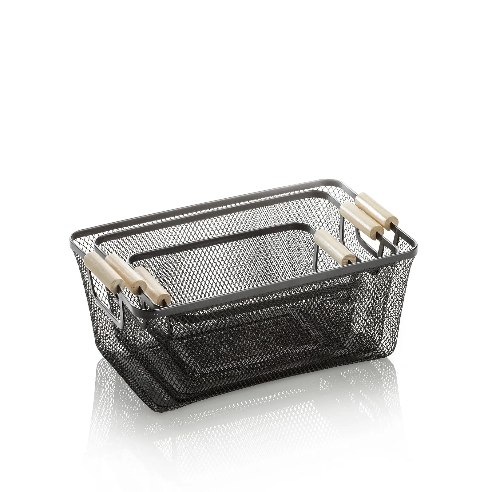 Set of 3 BELYE black baskets