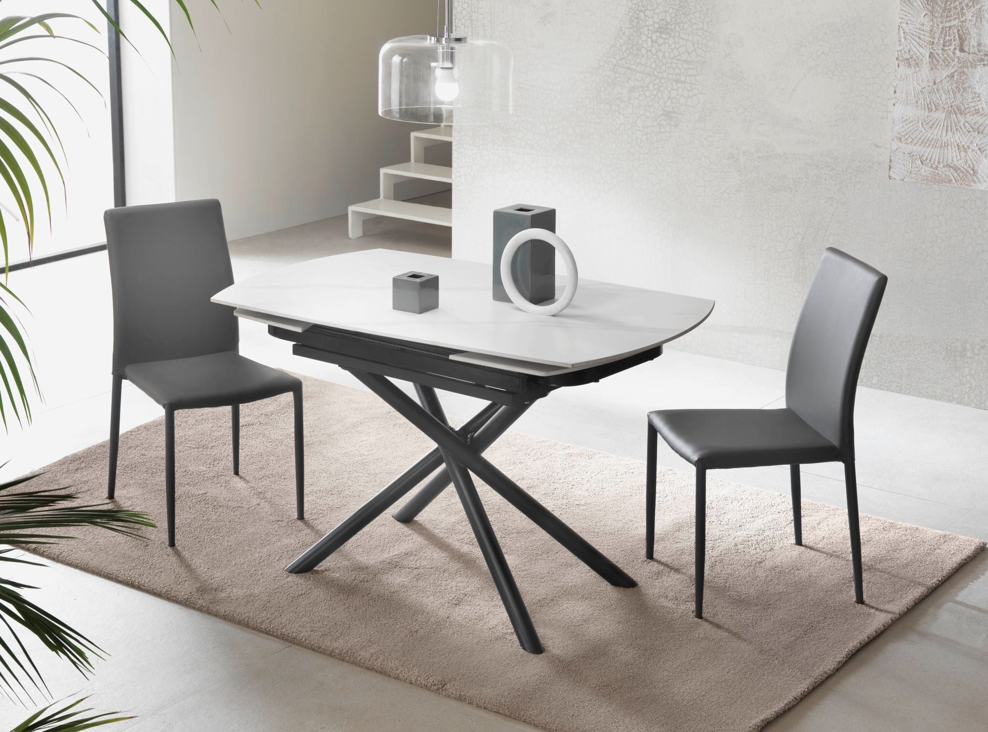 Tavolo allungabile AUSTIN ceramica bianco - 3