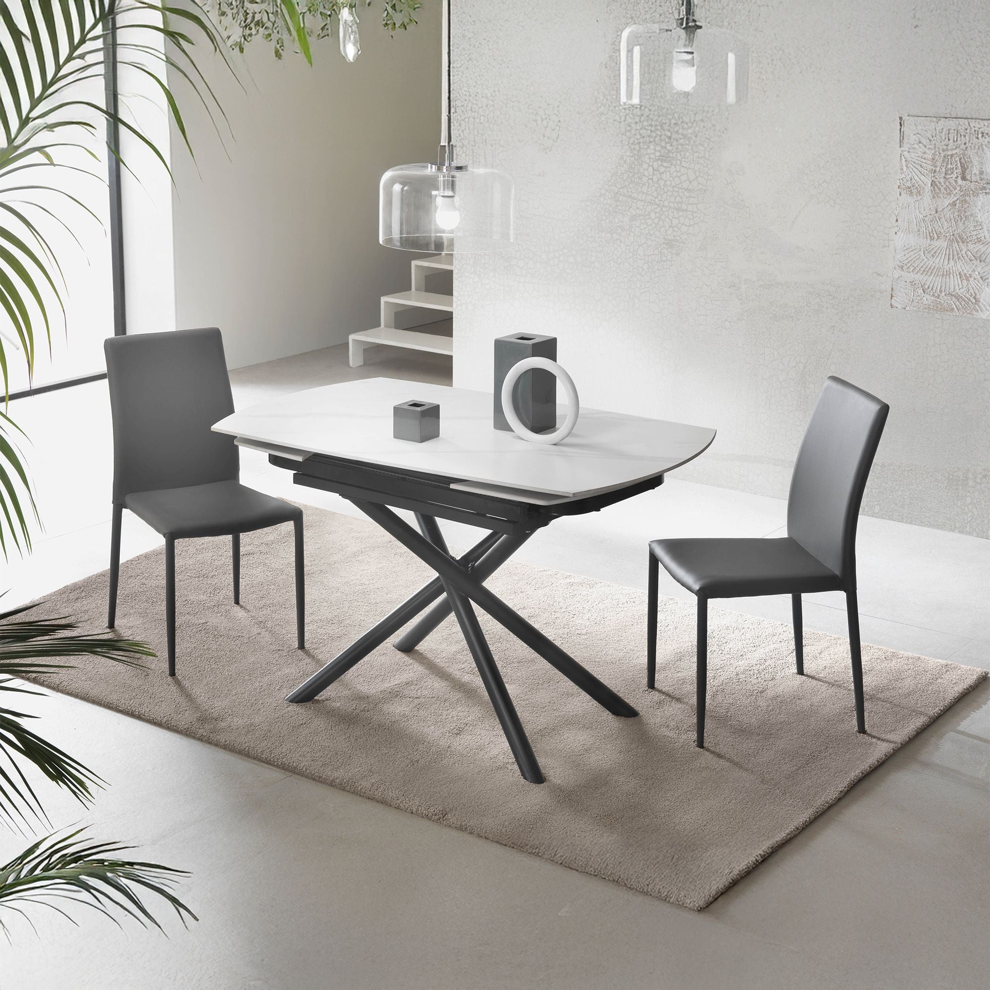 Tavolo allungabile AUSTIN | Ceramica bianco
