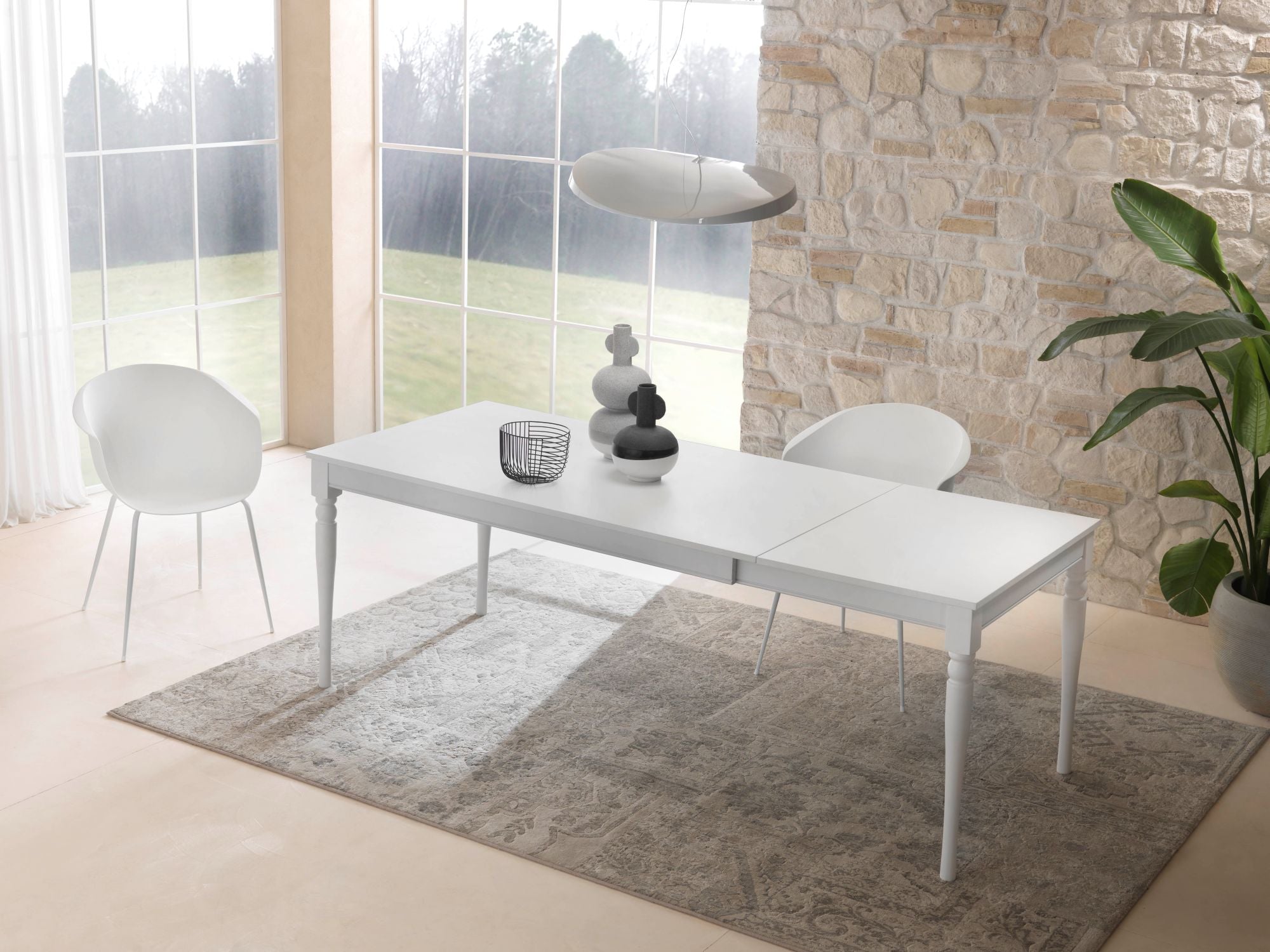 Tavolo allungabile BRISTOL bianco - 4