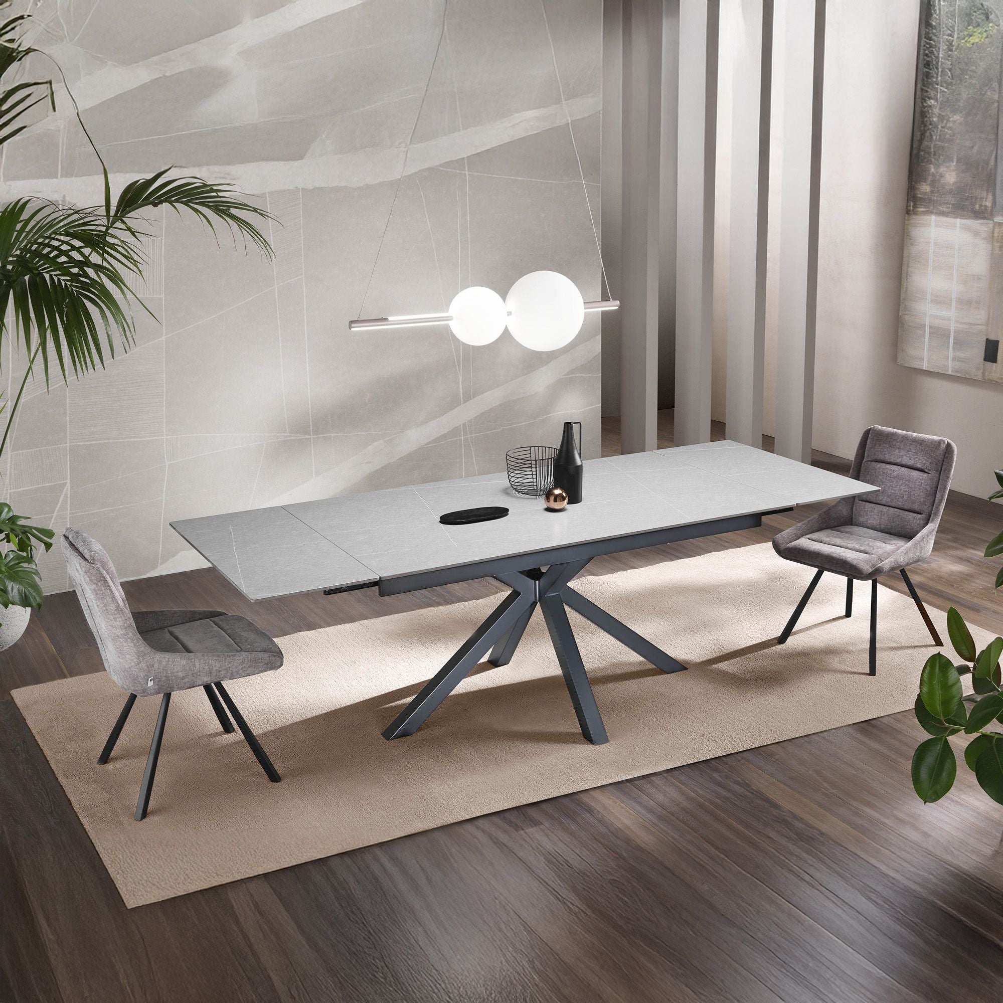 Tavolo allungabile PEDRO ceramica grigio