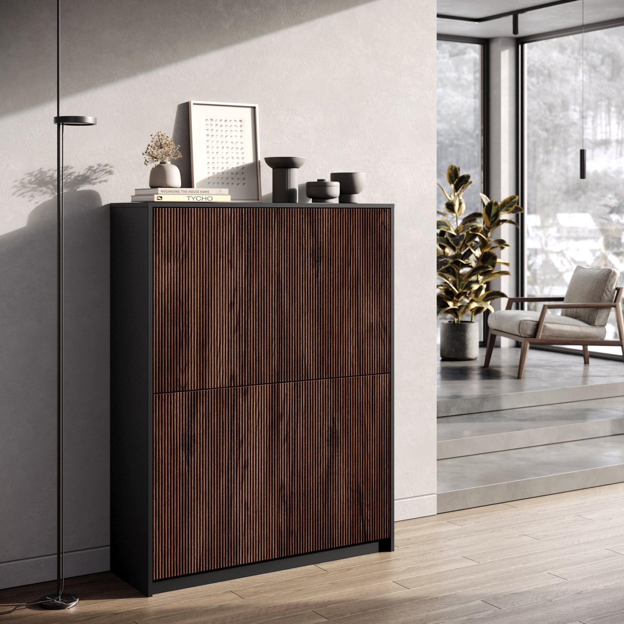 Credenza alta LULLABY nero/rovere rio - 3
