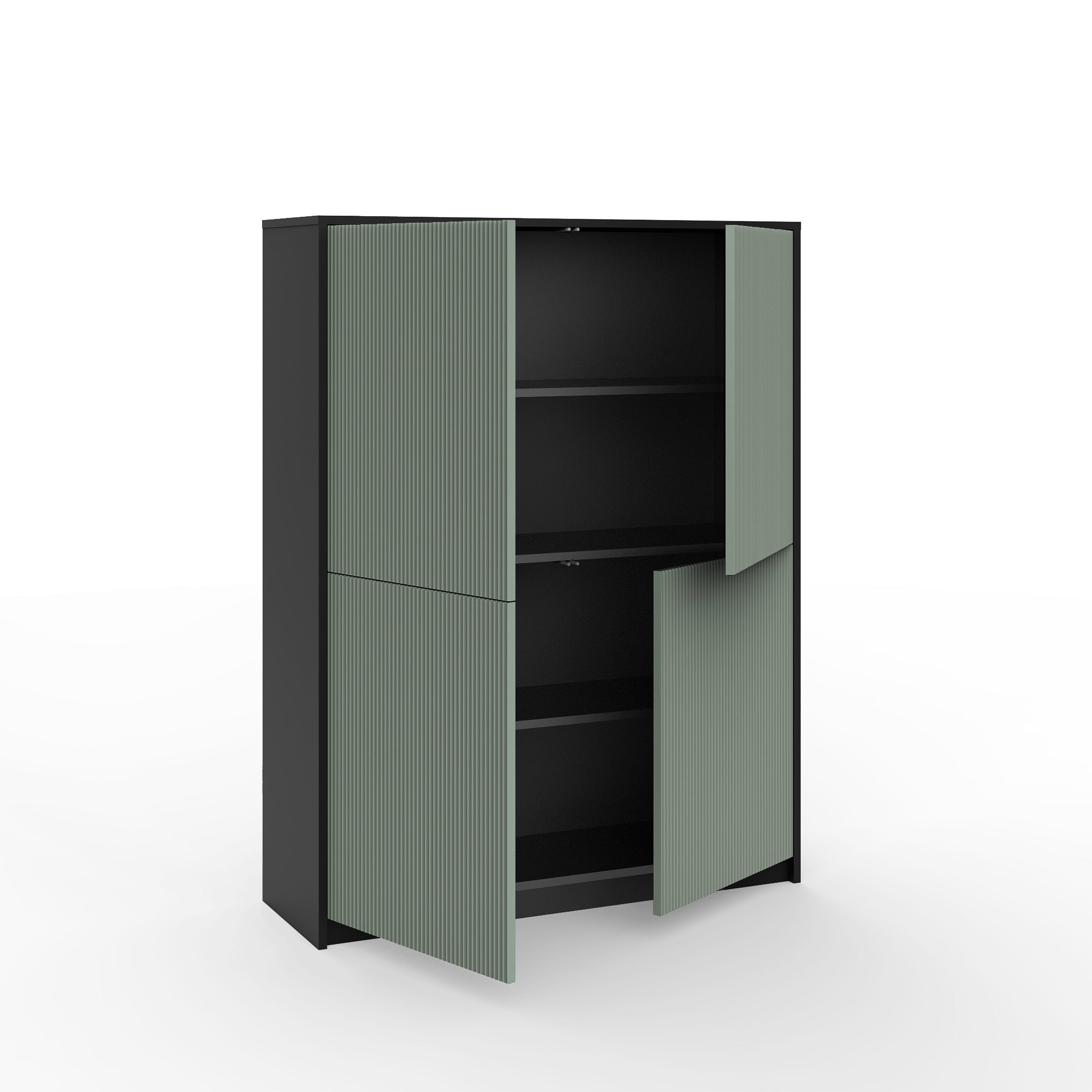 Credenza alta LULLABY nero/verde salvia - 2