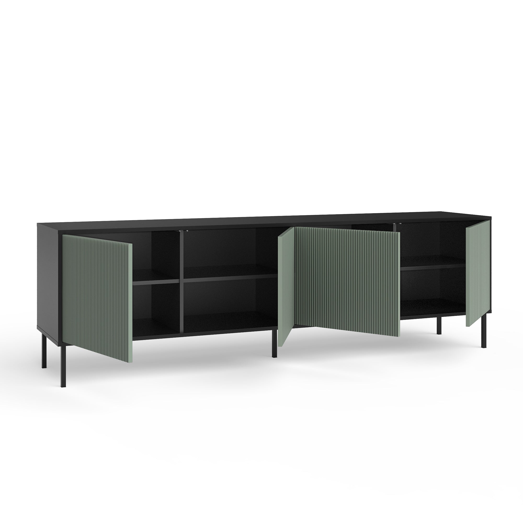 Buffet 4 ante LULLABY-S nero/verde salvia - 2