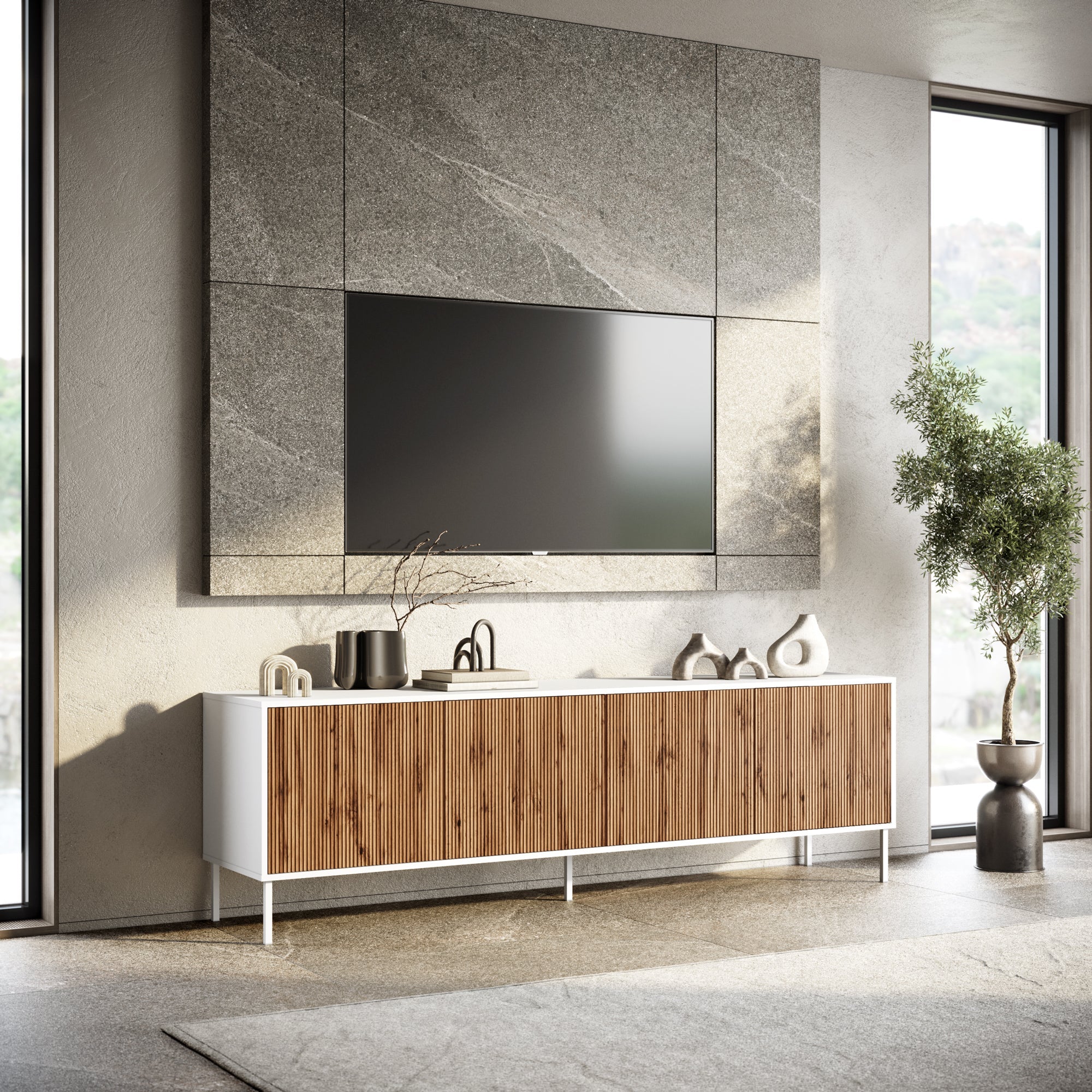 Buffet 4 ante LULLABY-S bianco/quercia - 3