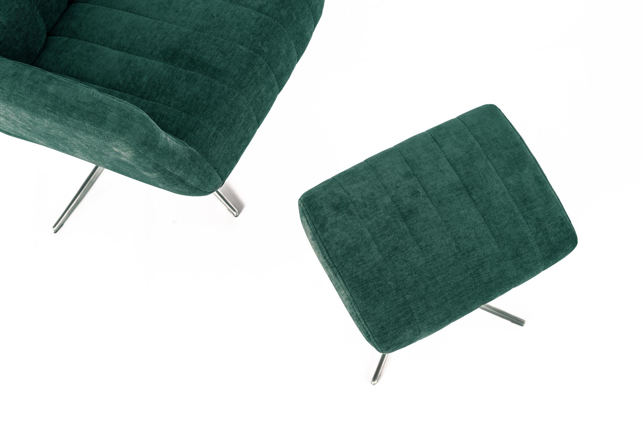 Poltrona reclinabile con pouf ASTRID verde petrolio