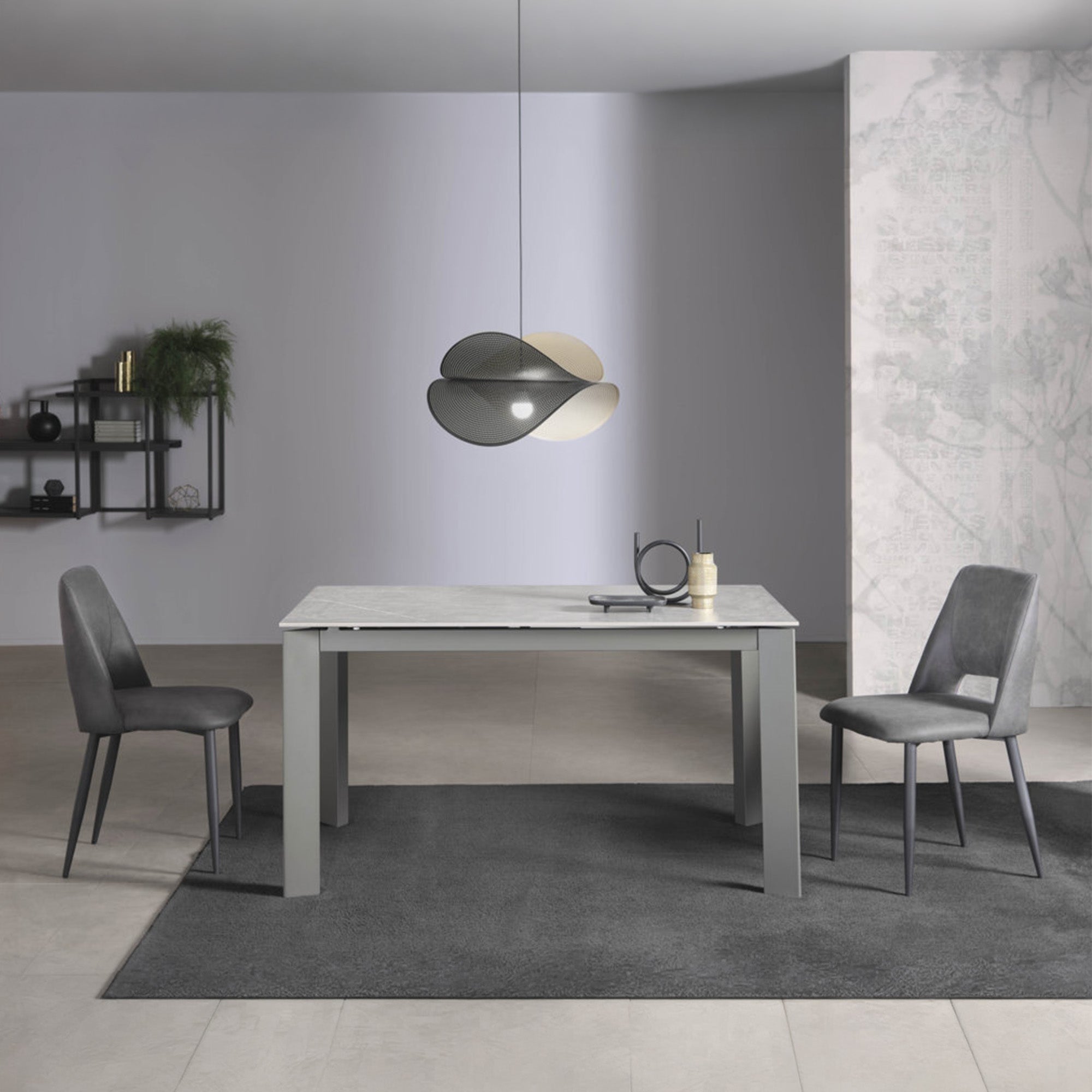 Tavolo allungabile AMBURGO | Ceramica grigio