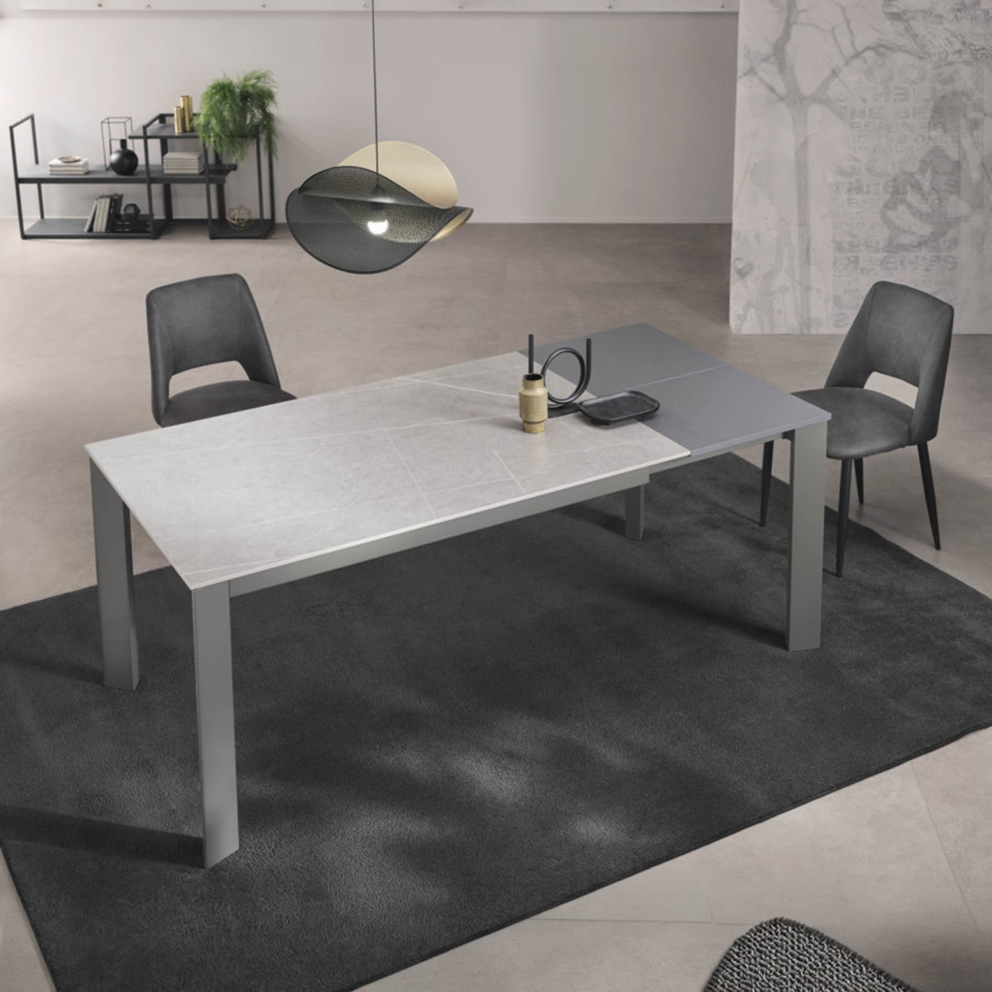 Tavolo allungabile AMBURGO | Ceramica grigio