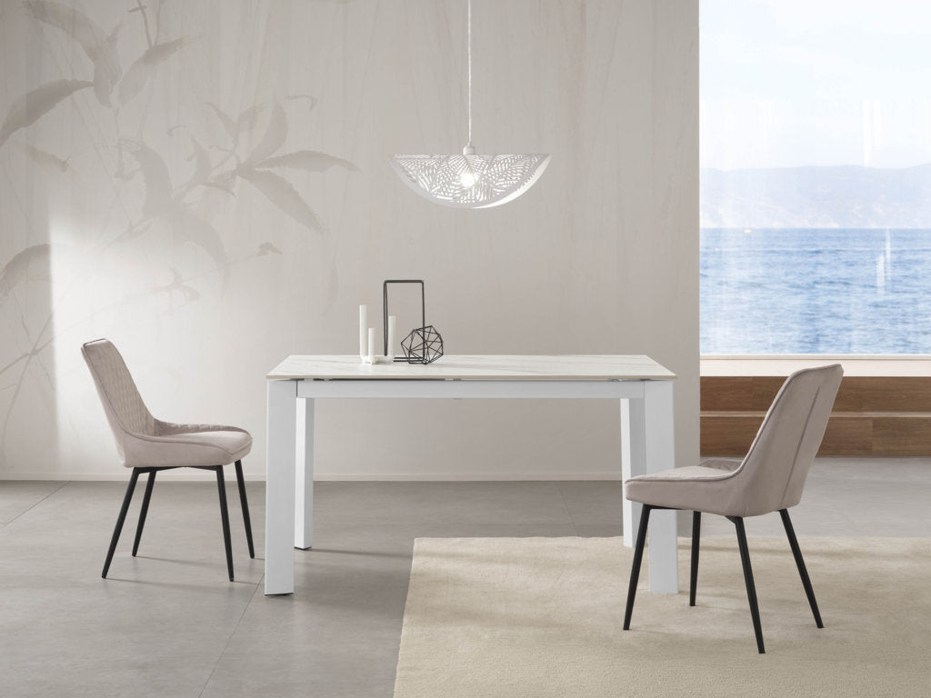 Tavolo allungabile AMBURGO ceramica bianco - 4