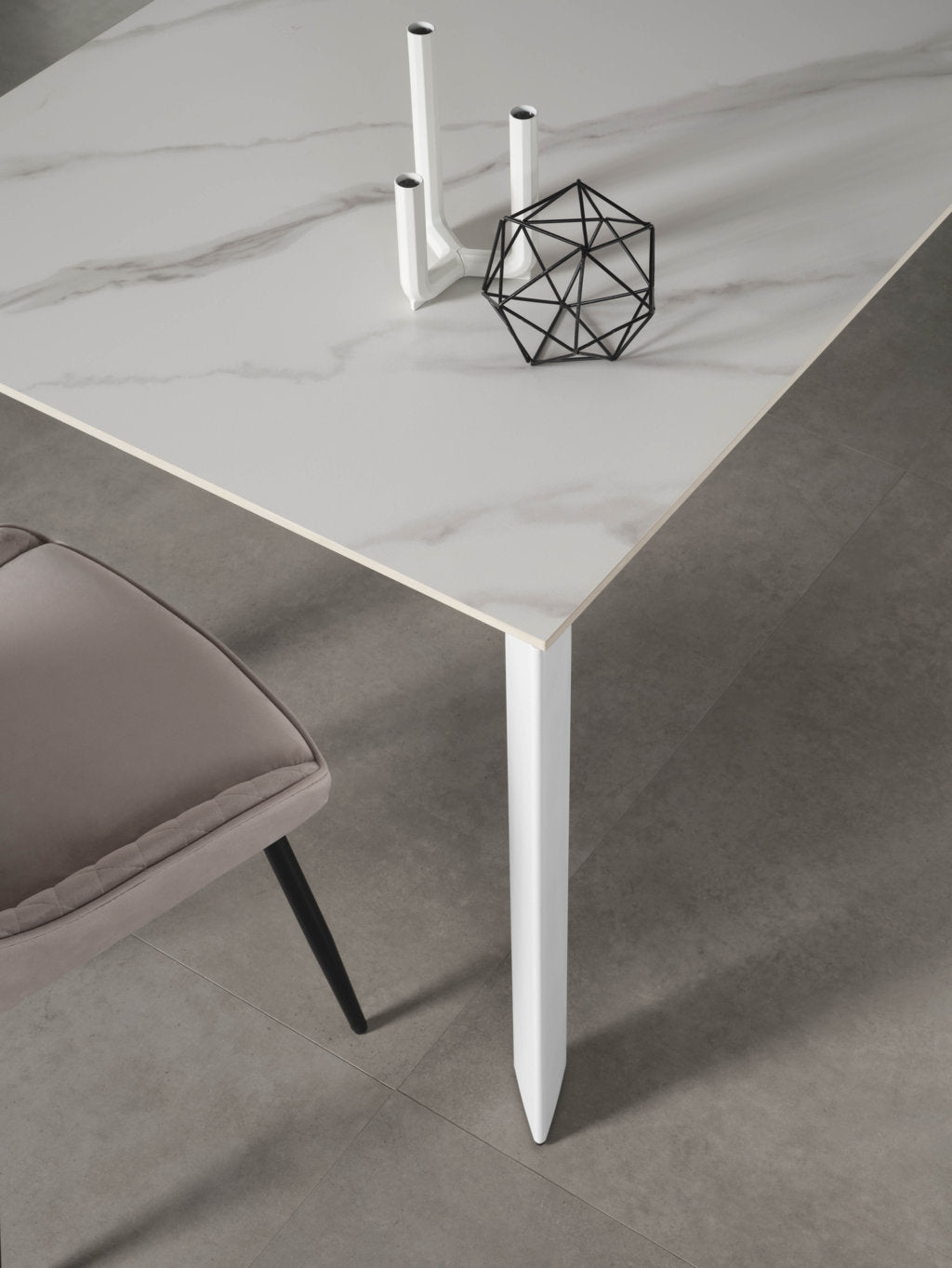 Tavolo allungabile AMBURGO ceramica bianco - 5