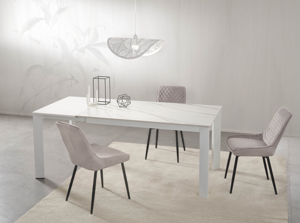 Tavolo allungabile AMBURGO ceramica bianco - 7