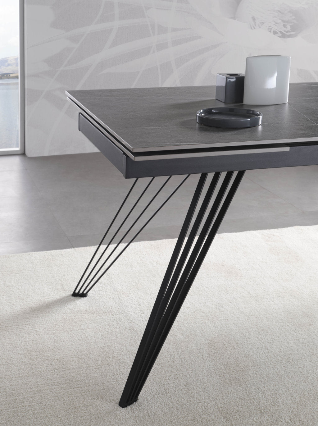 Tavolo allungabile ADAMS ceramica grigio - 6