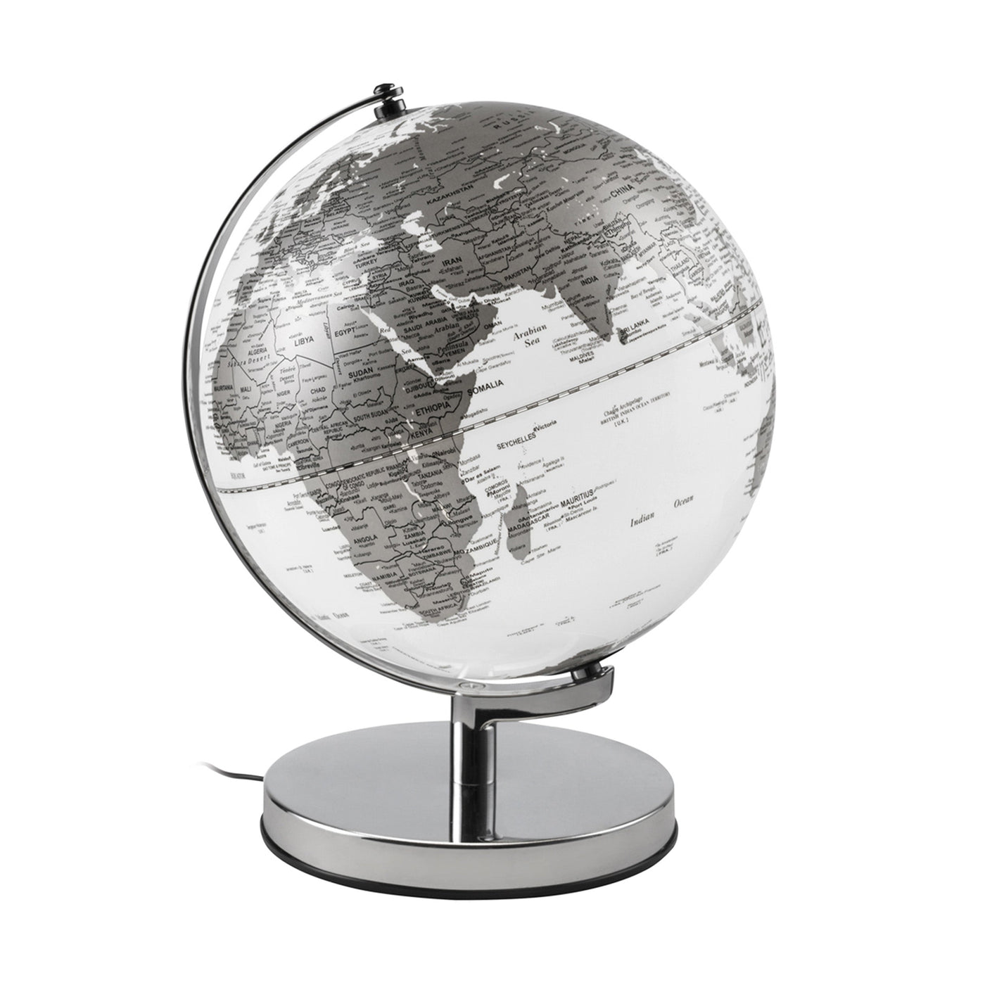 Mappamondo illuminato EARTH 1 argento