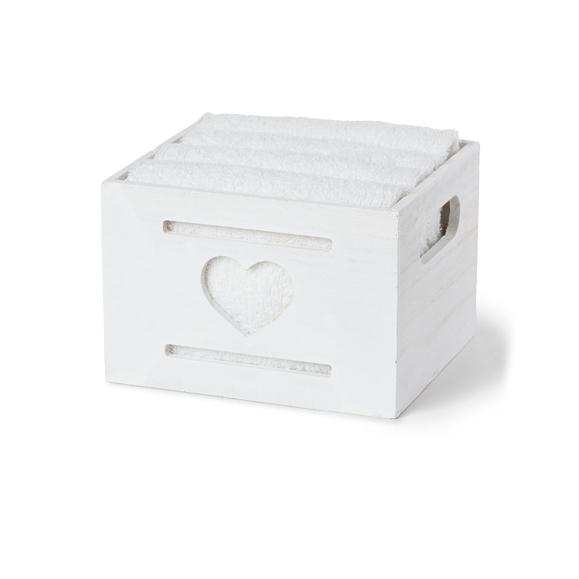 Set 4 lavette HEART bianco