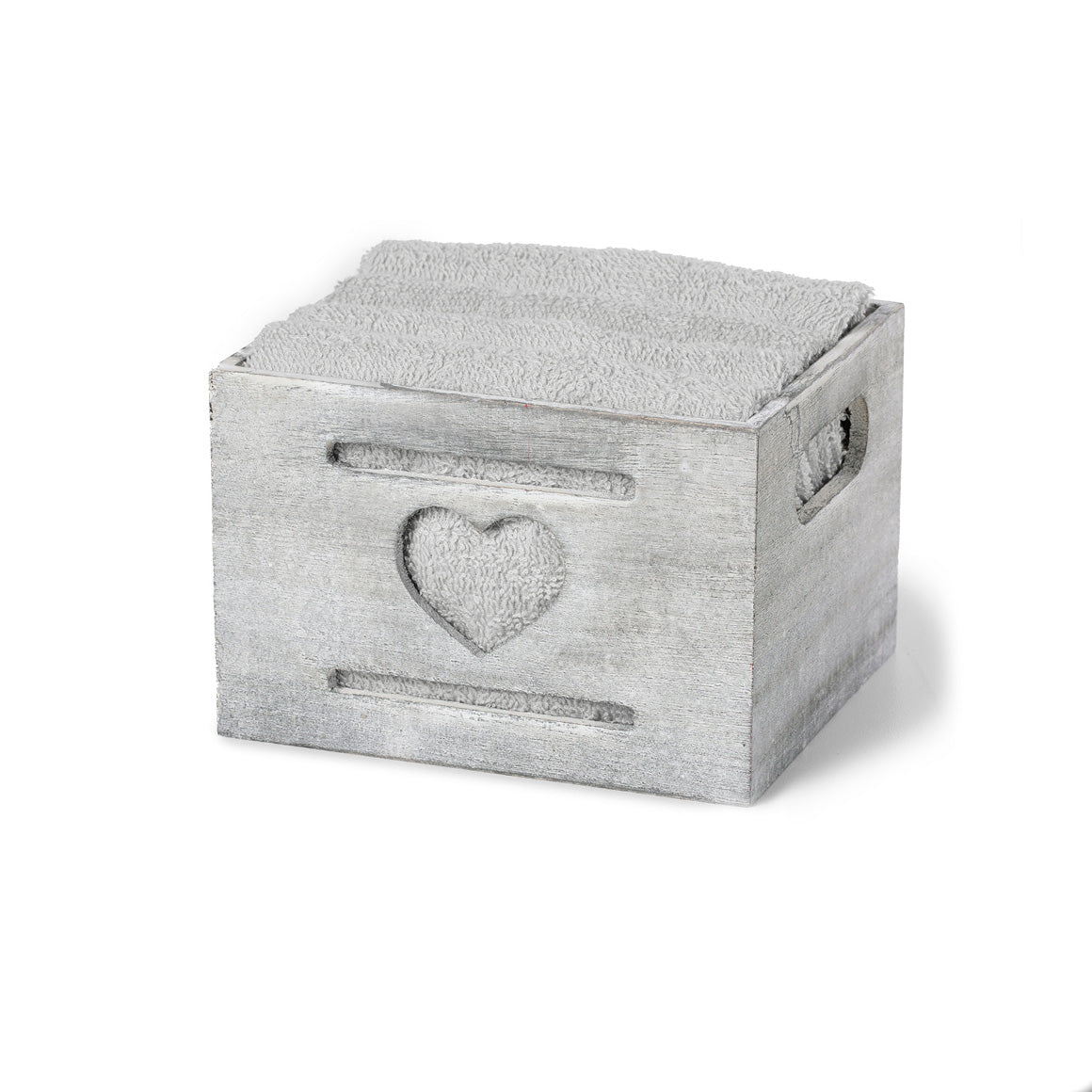 Set 4 lavette HEART grigio