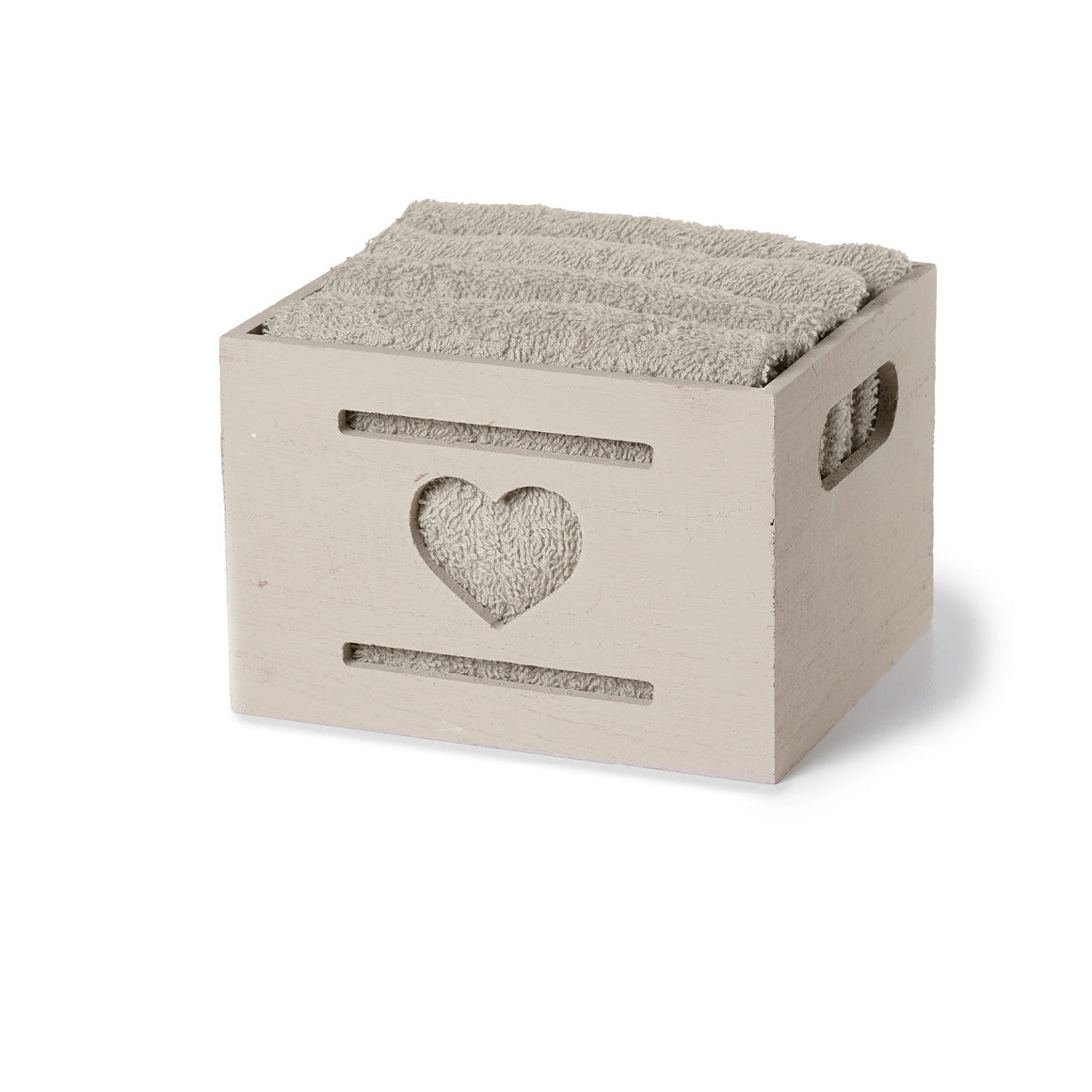 Set 4 lavette HEART tortora