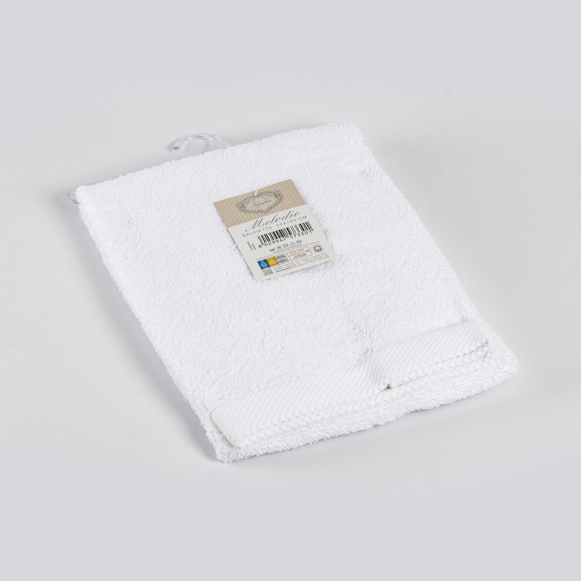 Asciugamano viso MELODIE bianco