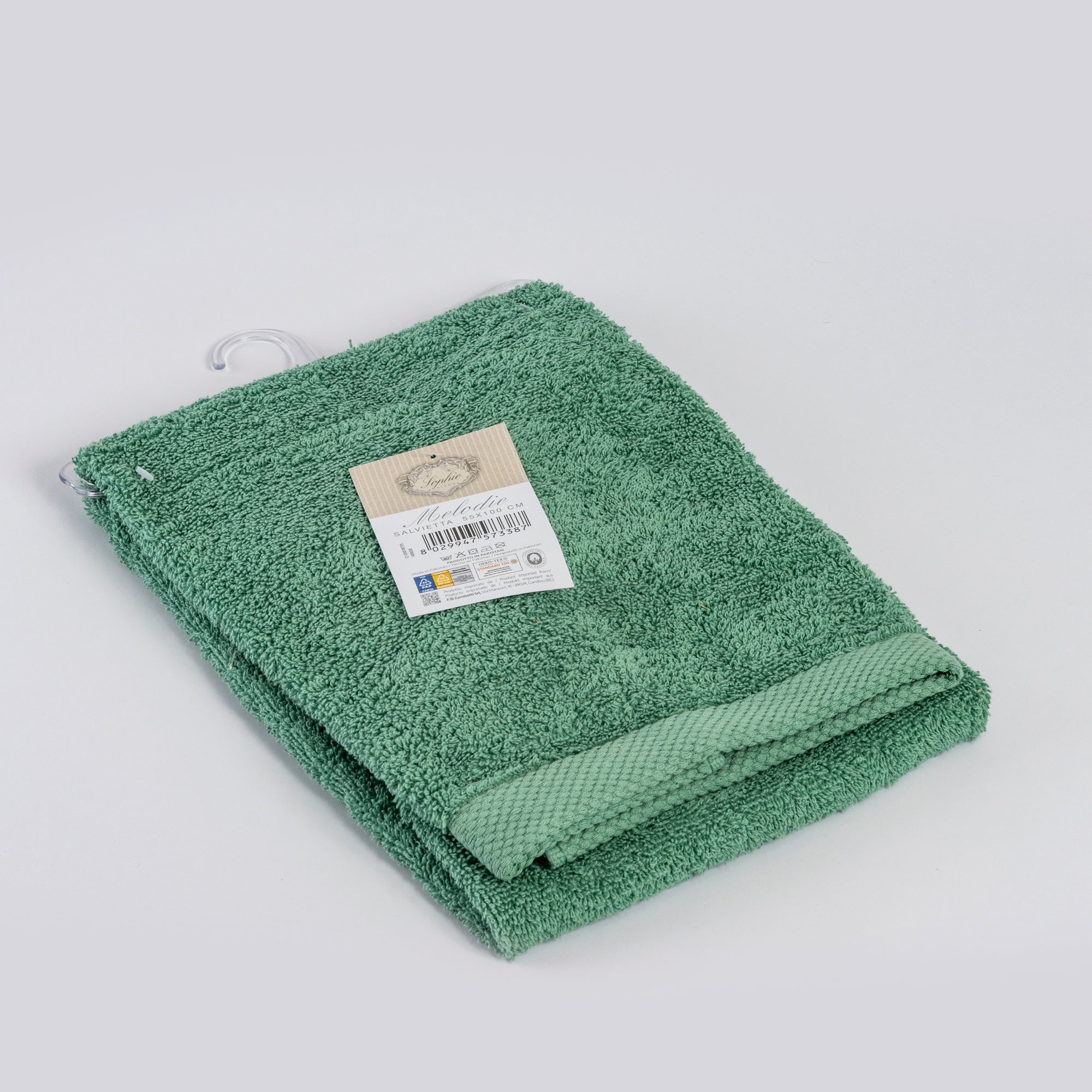 Asciugamano viso MELODIE verde