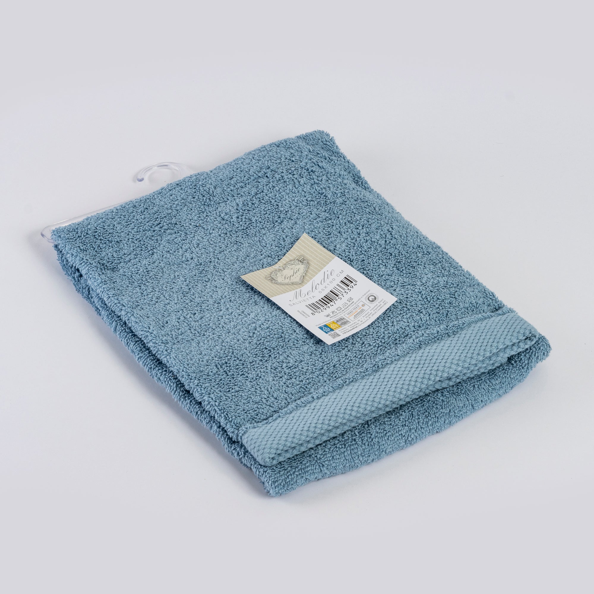 Asciugamano viso MELODIE azzurro