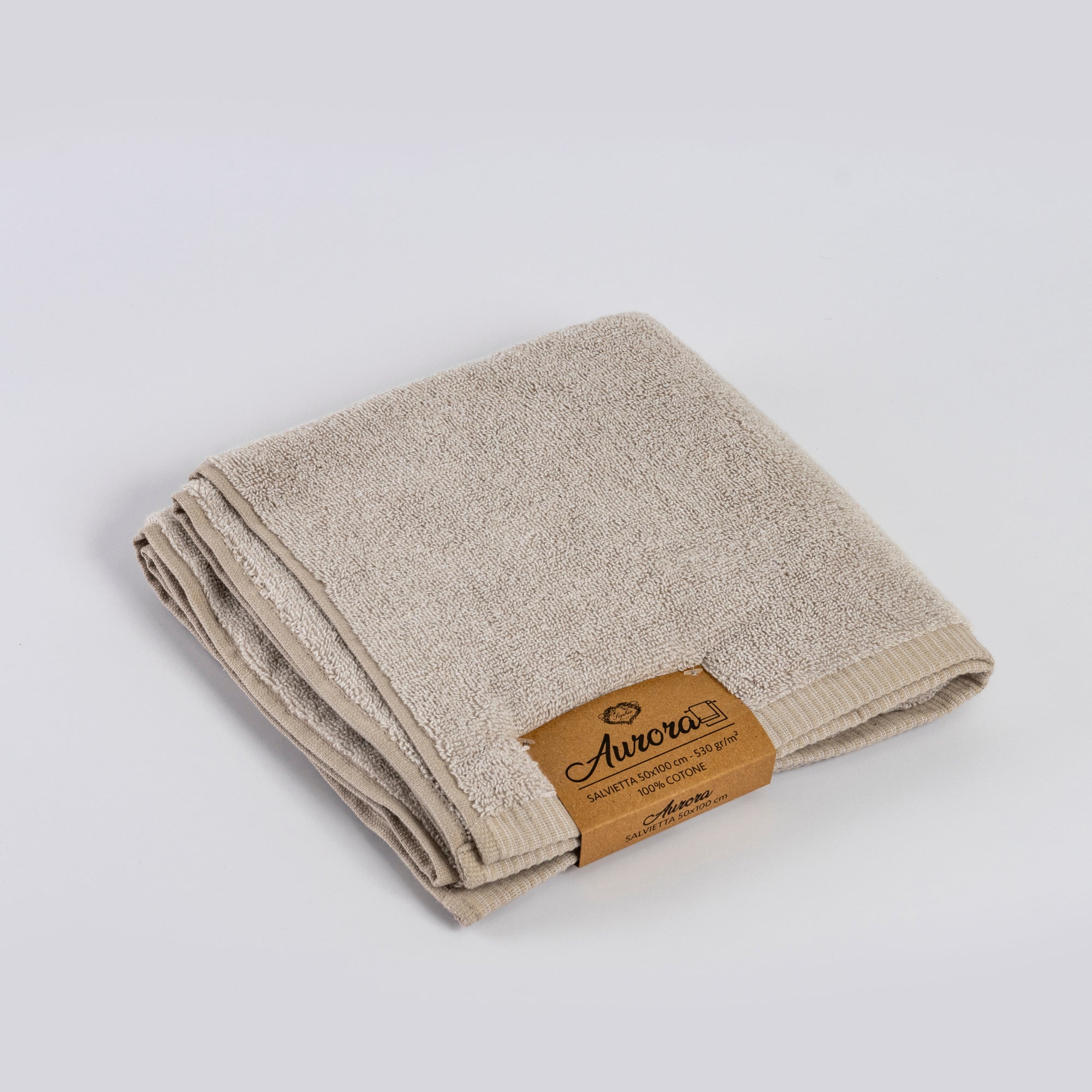 Asciugamano viso AURORA tortora