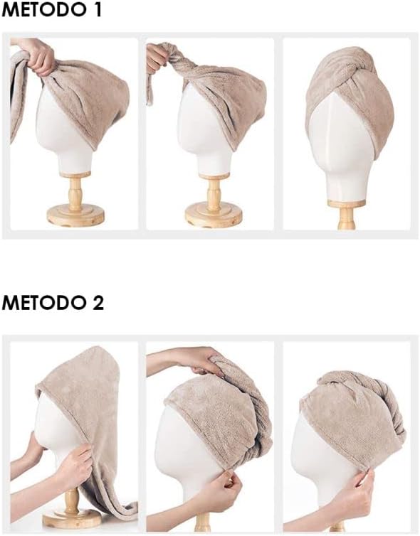 Turbante asciugacapelli LISS beige - 3