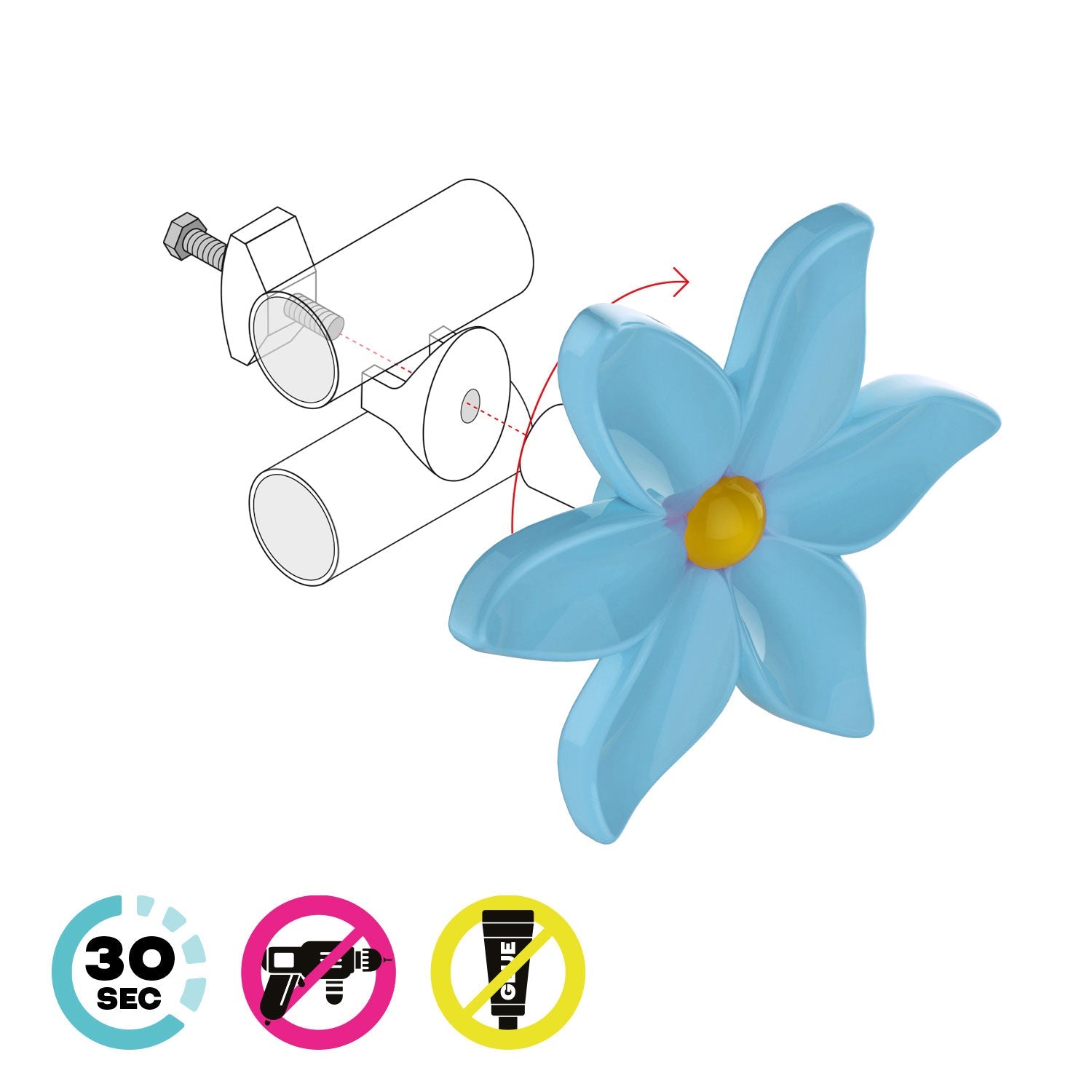 Set appendini per termoarredo e scaldasalviette FUNNY 7