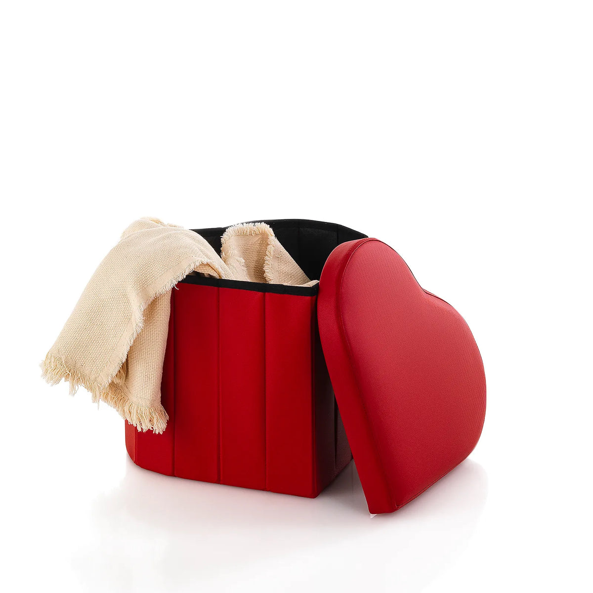 Pouf with red HEART container