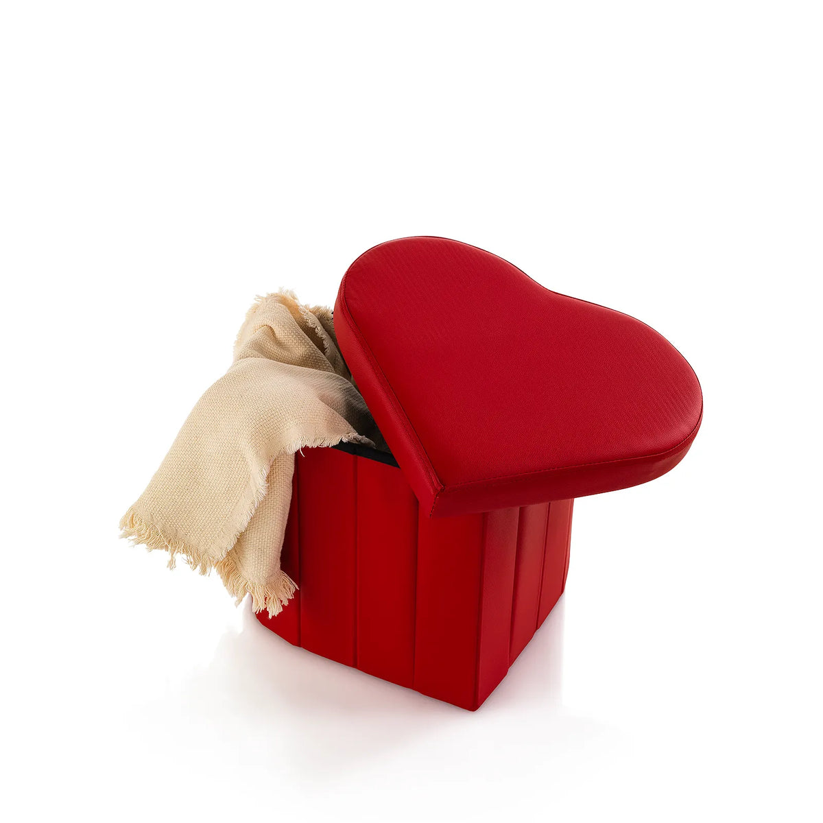 Pouf with red HEART container