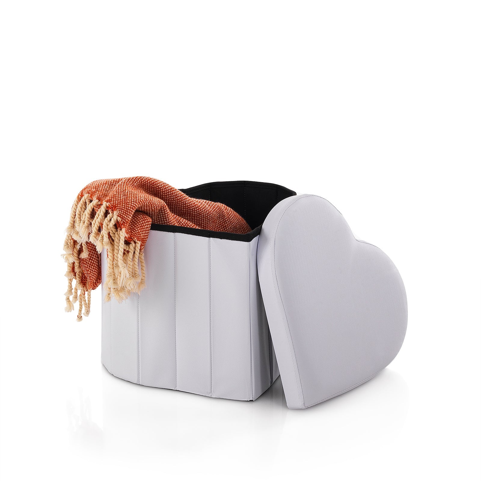 Pouf con contenitore CUORE bianco - 2