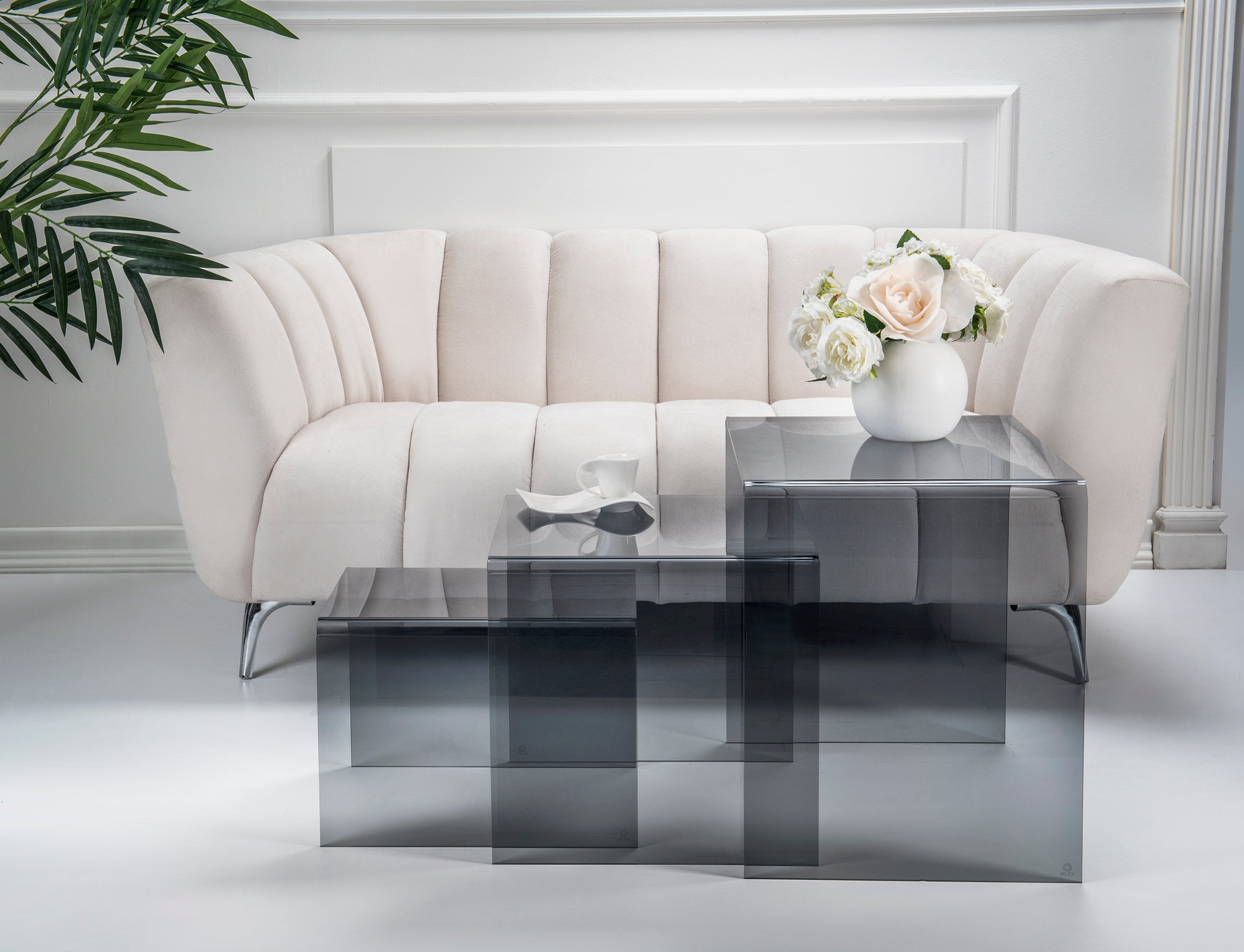 Set 3 tavolini SIRIO fumè - 5