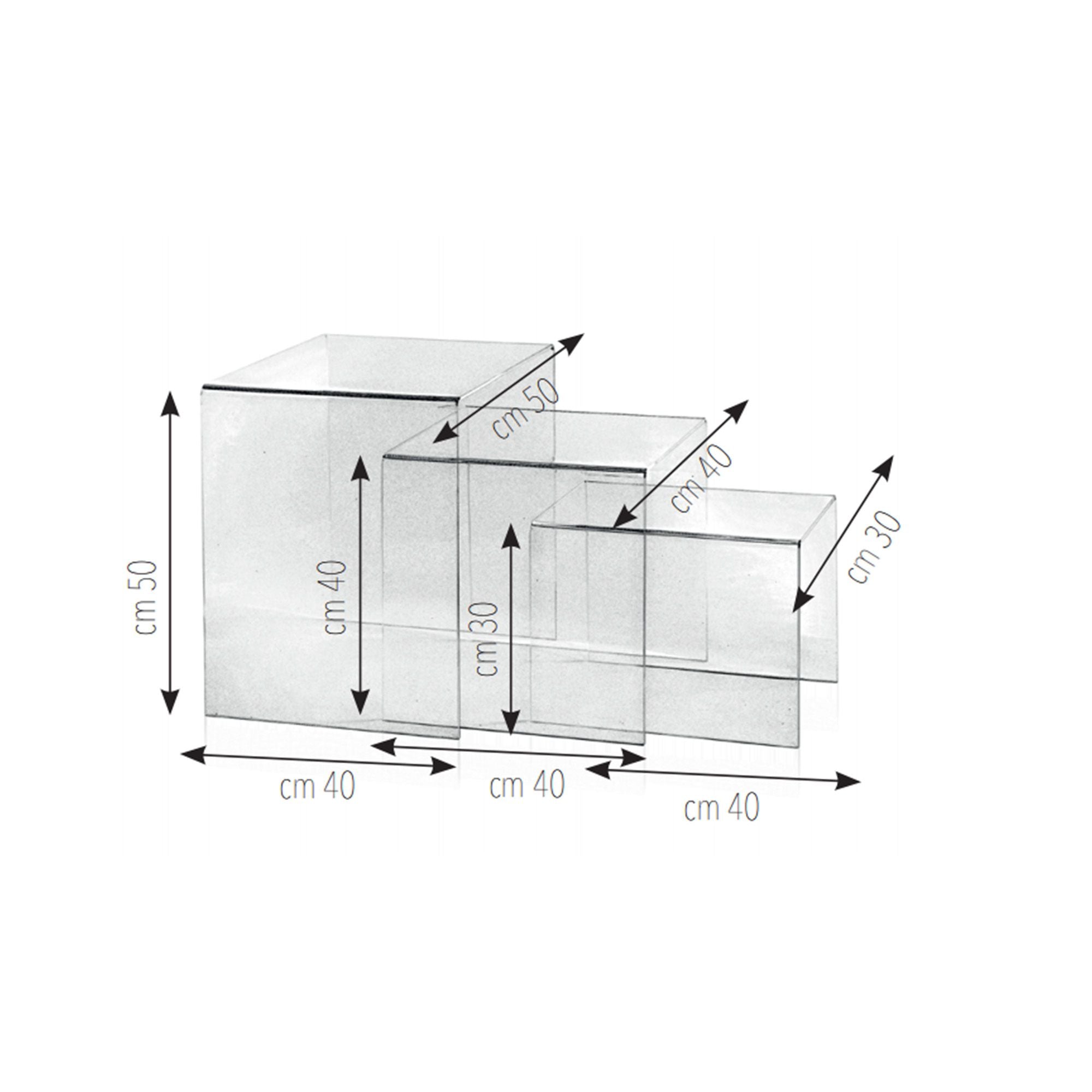 3er-Set Couchtische SIRIO Smoked