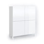 KENNETH high sideboard glossy white/calacatta marble