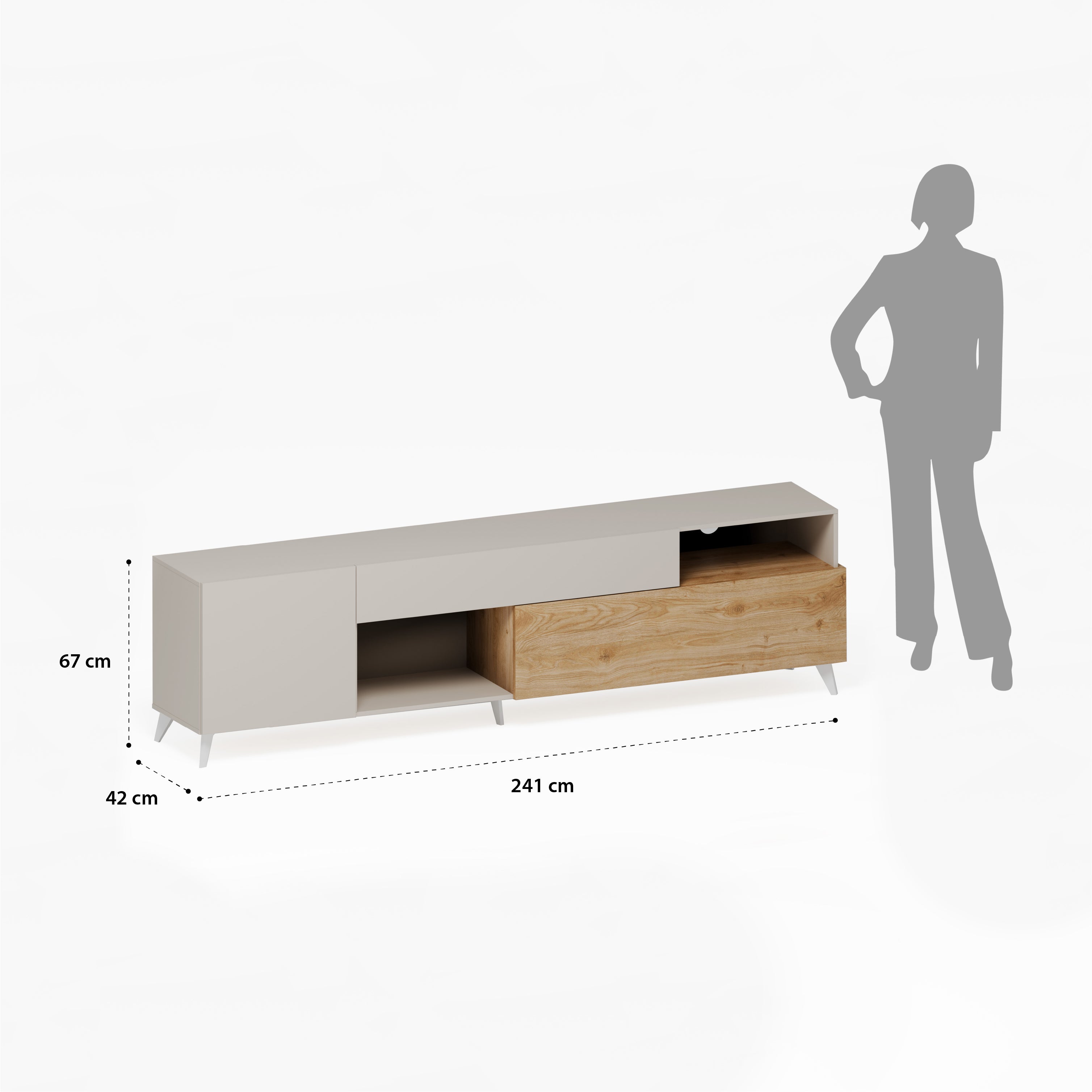 Porta TV NIZZA-B cashmere/rovere cadiz