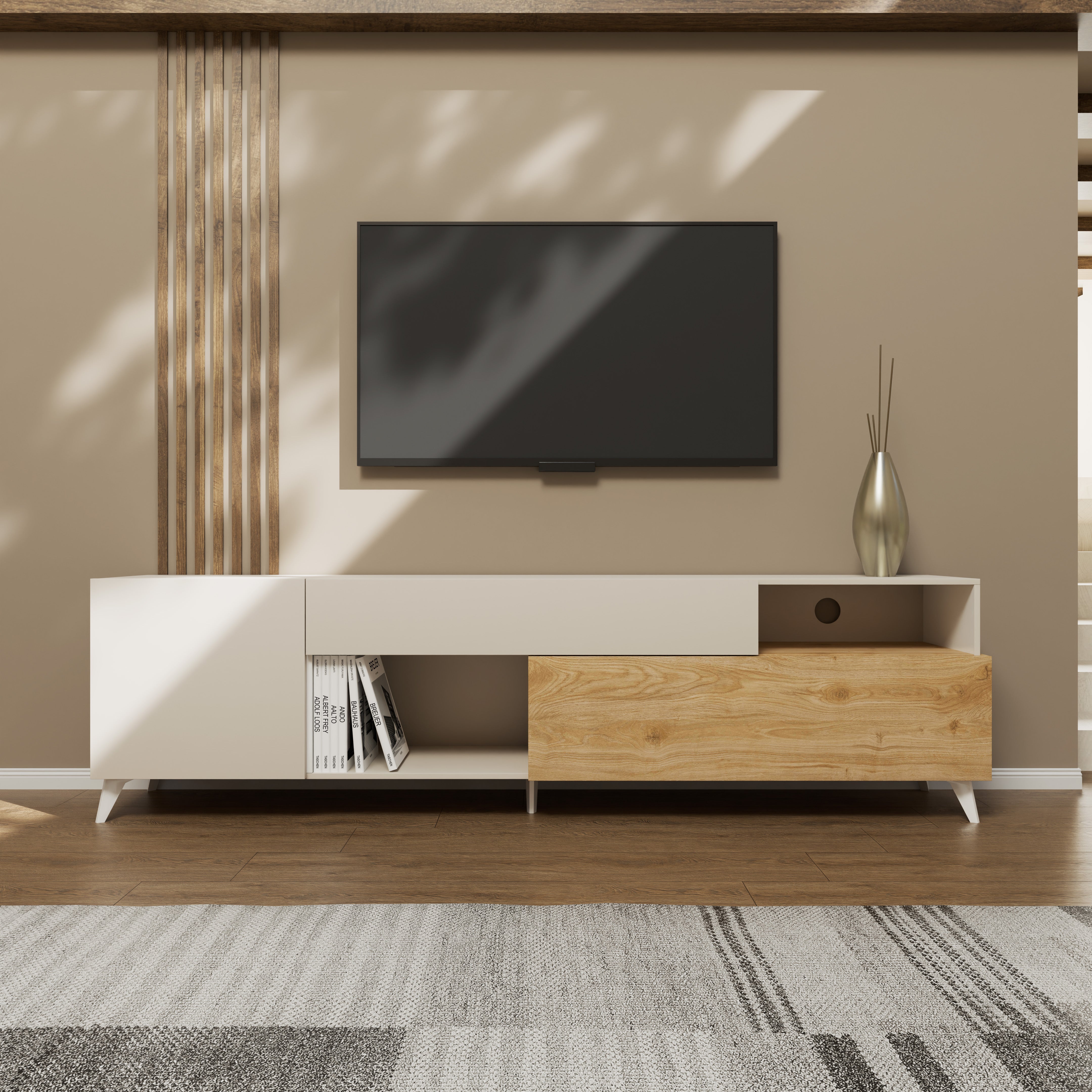 Porta TV NIZZA-B cashmere/rovere cadiz